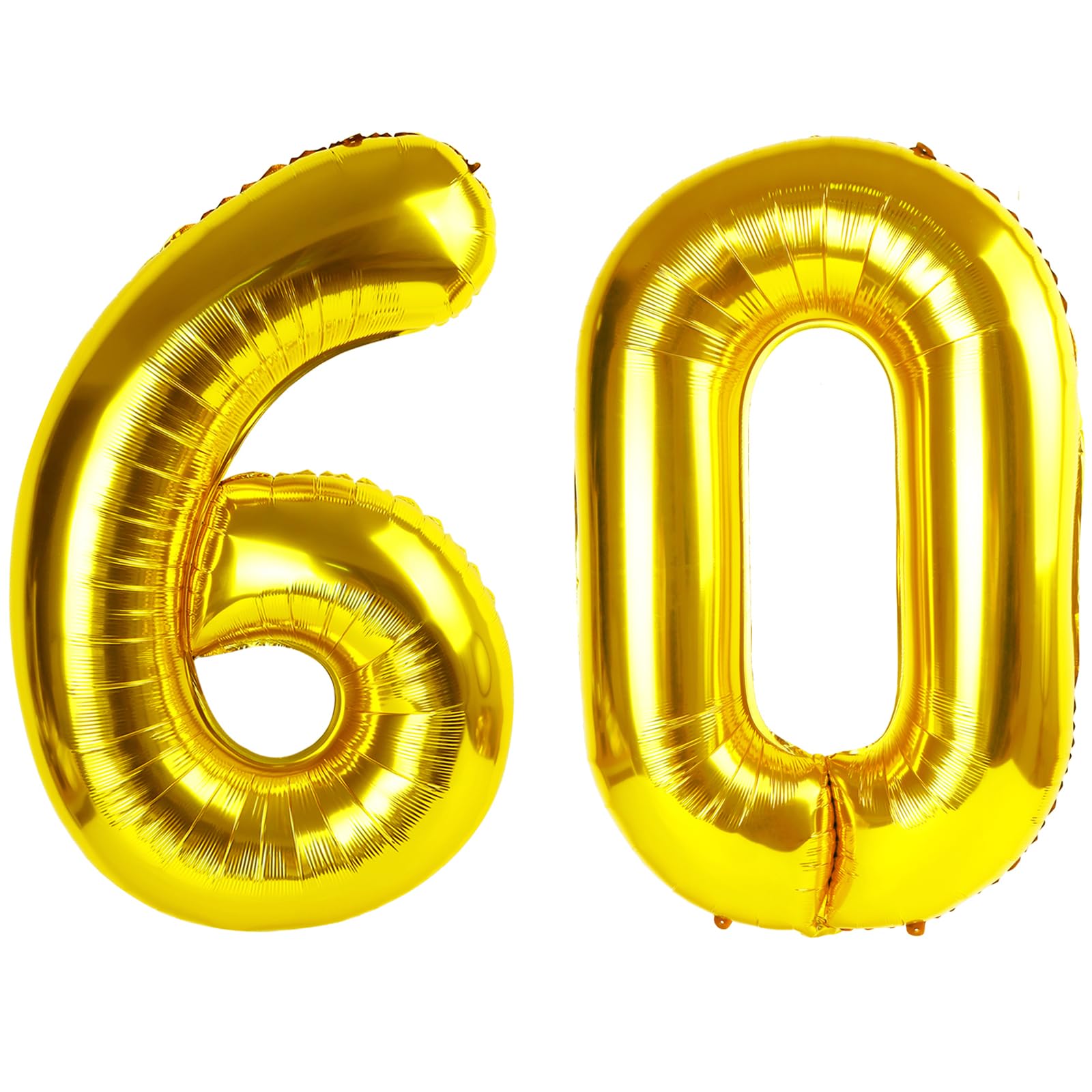 60 Balloon 40 inch Gold Number Balloons for 60th Birthday Party Decorations