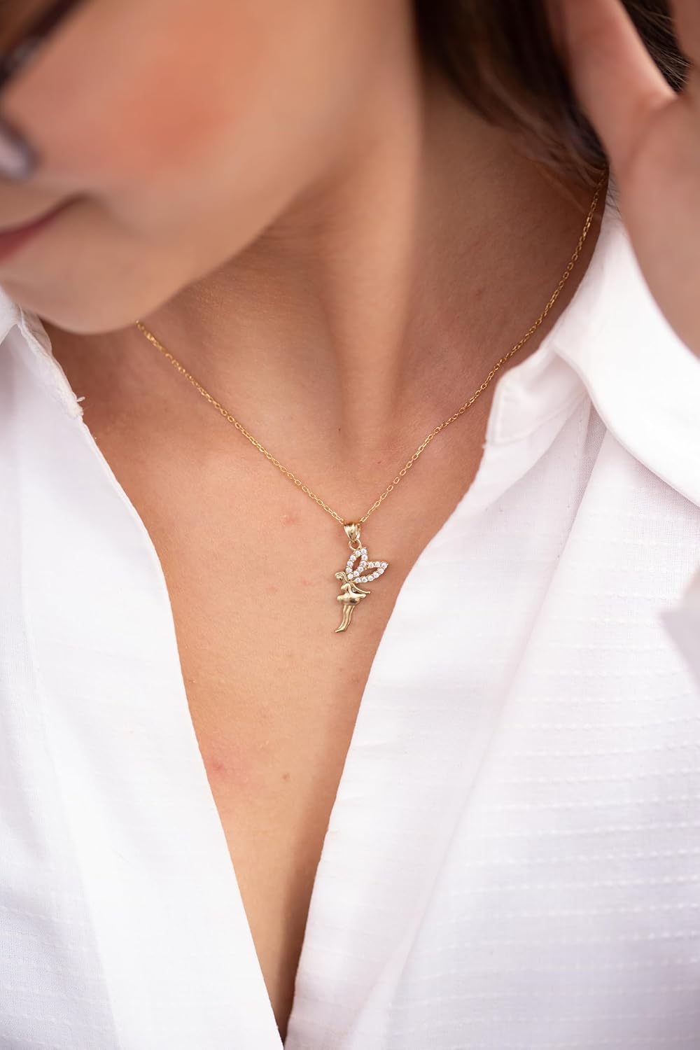 Fairy Necklace, Fairy Pendant, Tinker bell Necklace, Fairy Jewelry, Mystical Necklace, Handmade Necklaces, 925 Sterling Silver Necklaces, Gift for All - Image 4