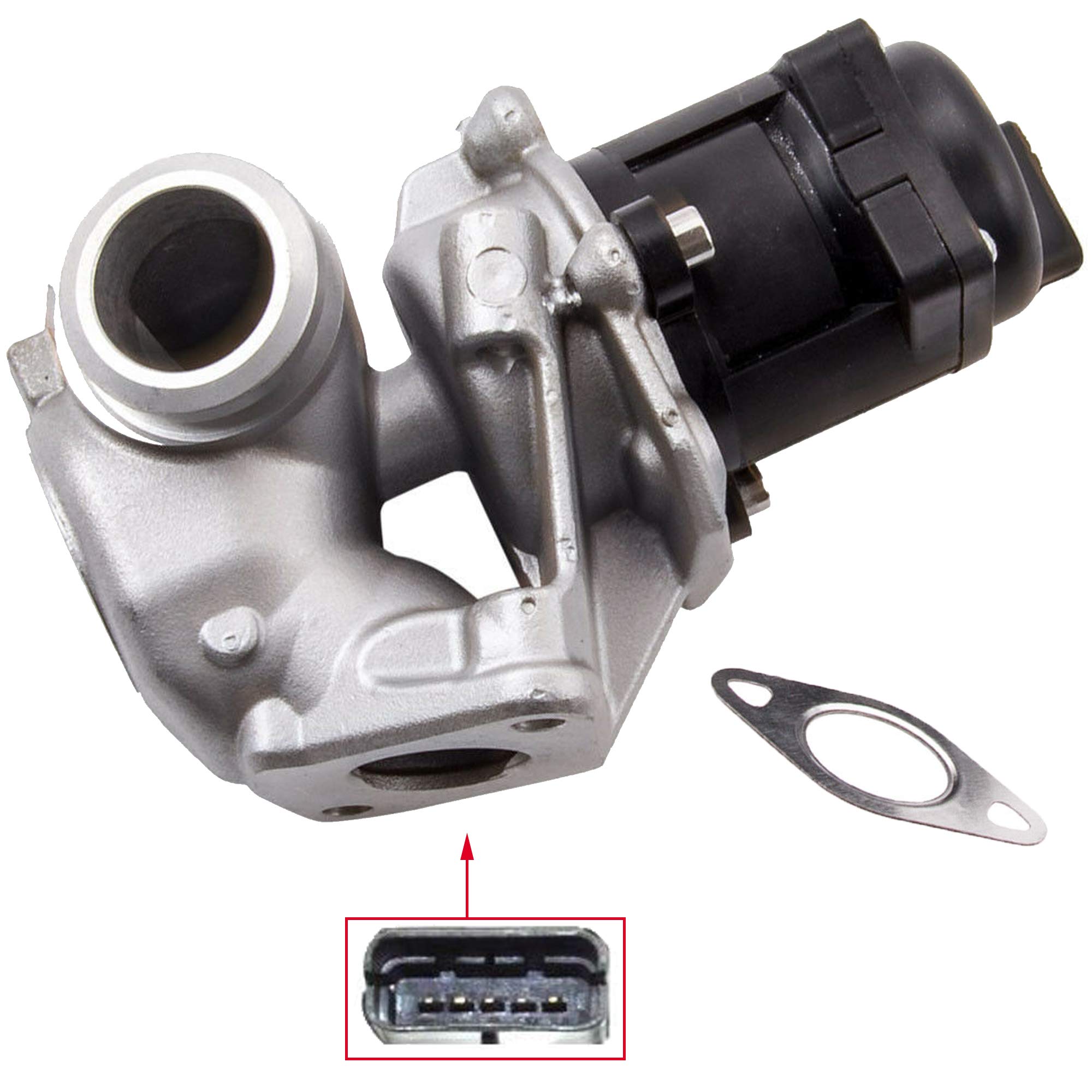 Partsline Soupape Vanne EGR compatible avec Berlingo, C2, C3, C4, C5, Jumpy, Scudo, C-Max, Fiesta, Focus, 206, 207, 3008, 307, 308, 407, Expert, Partner 1,6L 1,6 HDI JTD DDiS - 1618NR 9649358780