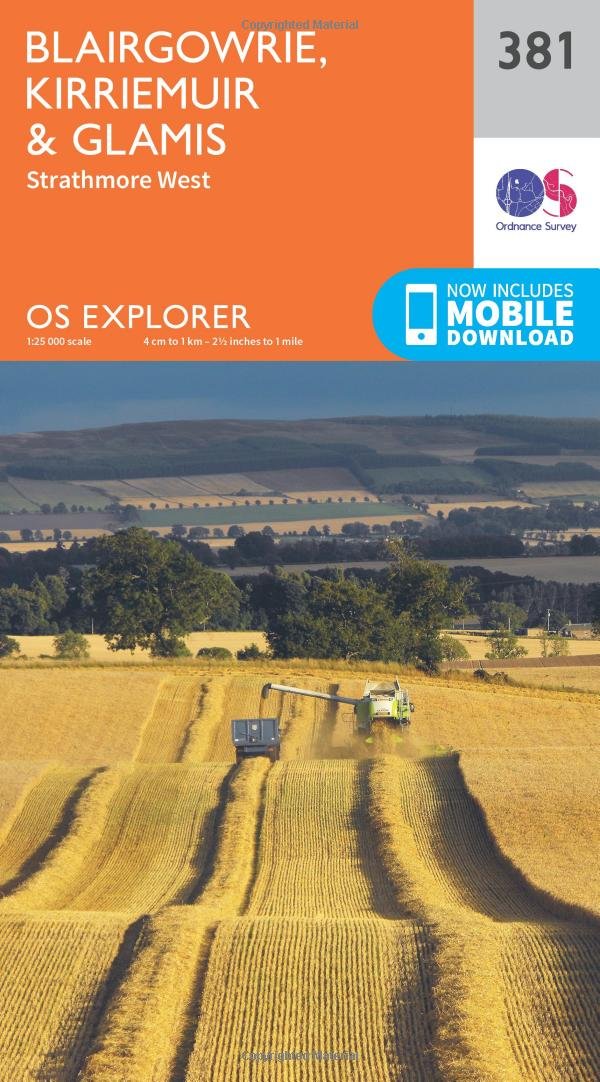 Blairgowrie, Kirriemuir & Glamis Map | Strathmore West | Ordnance Survey | OS Explorer Map 381 | Scotland | Walks | Hiking | Maps | Adventure
