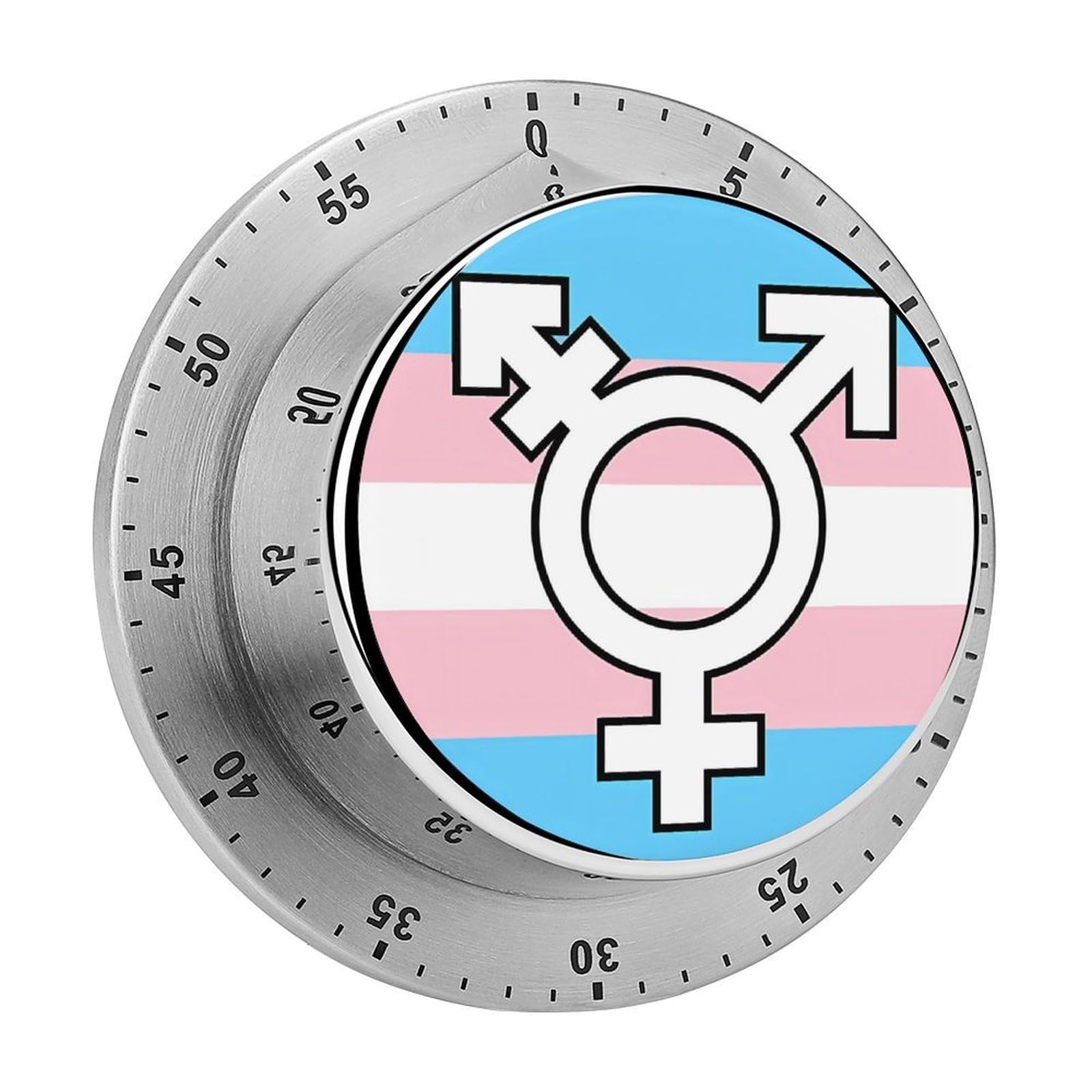 Transgender Symbol Flag Funny Timer 60 Minute Countdown Timer Mechanical Time Management Tool for Kitchen Work