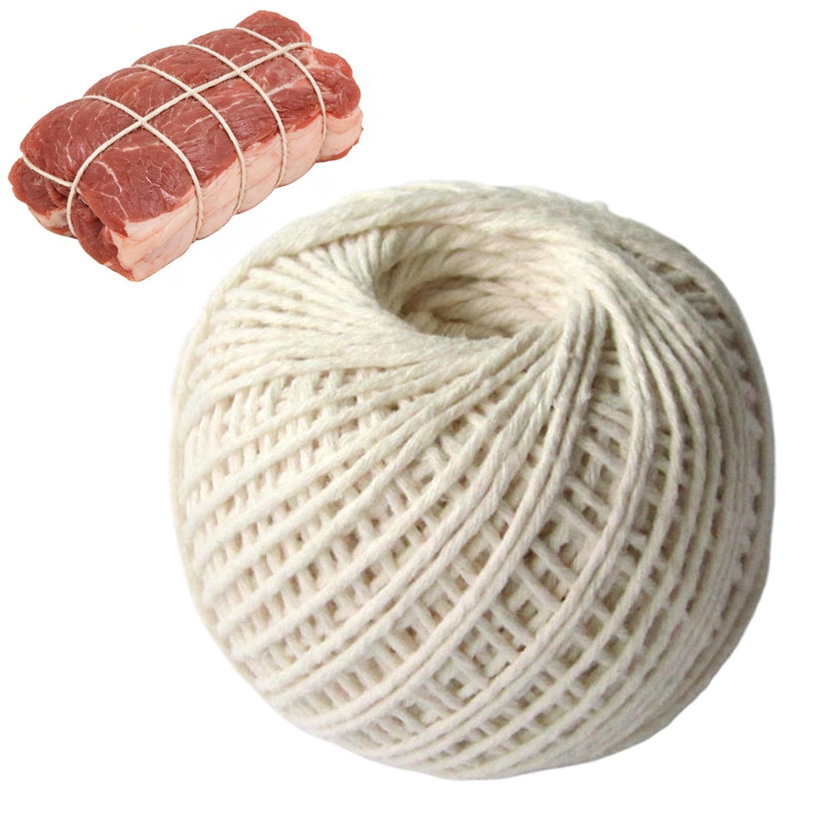 85M Butchers String, White Cotton String, Cotton Butchers Twine Strings 2mm for Cooking Turkey Sausage Roasting Wrapping Gardening Crocheting Knitting DIY