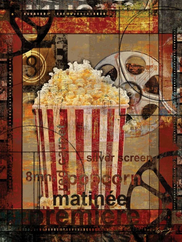Feeling at home LEINWANDDRUCK im SCHATTENFUGENRAHMEN Film Popcorn Yang Eric - Freizeit vertikale Kunstbilder im Holzrahmen cm_78_X_59
