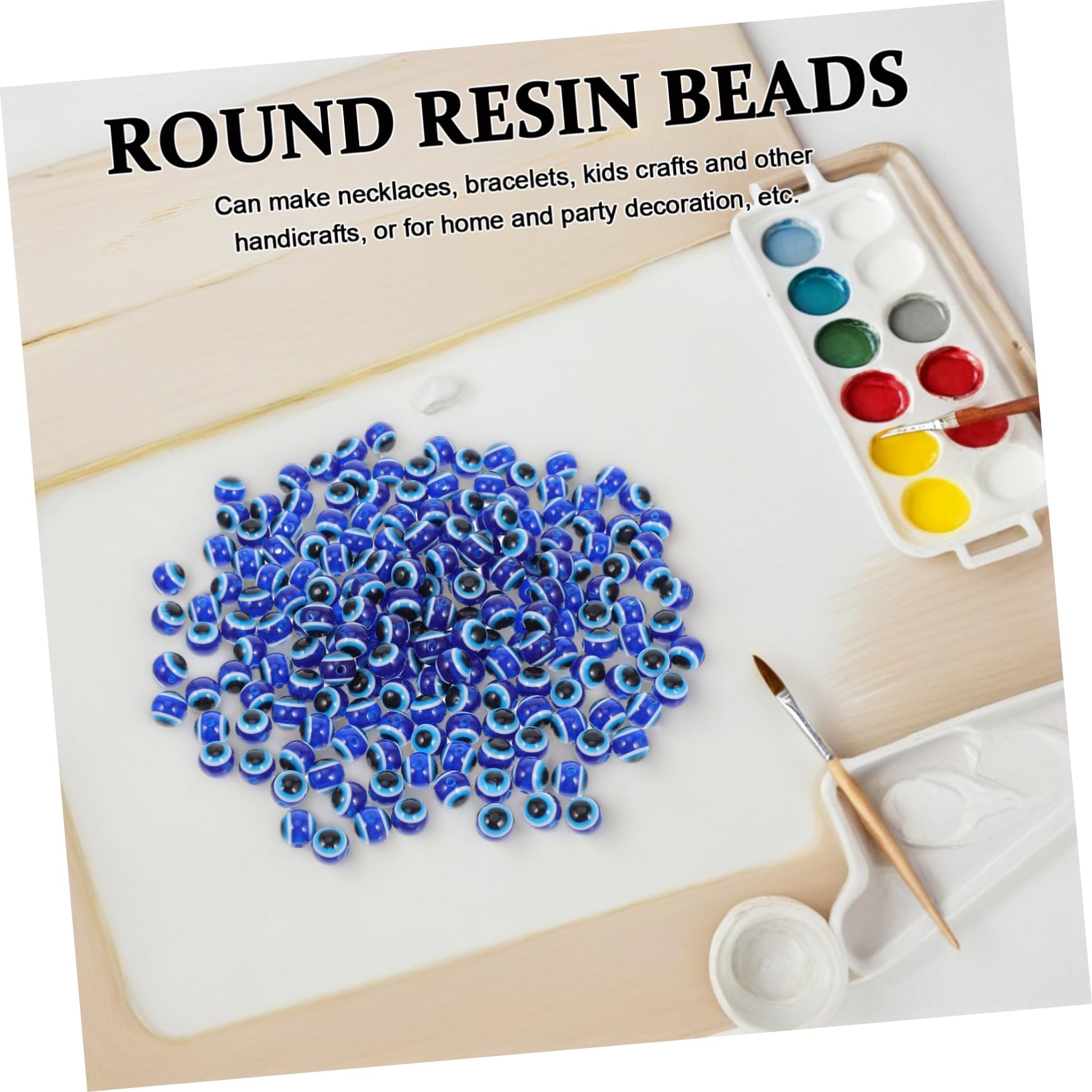 SHINEOFI 600stücke Blaues Augen-design Resin Runde Spacer Perlen Für Armbänder Und Bastelprojekte Für Kreative Schmuckherstellung Und Heimdekoration