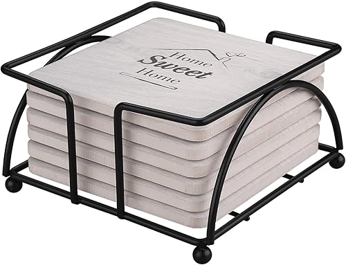 Miniatura 4 de Portavasos divertidos, absorbentes, con soporte, 6 piezas, juego de regalo, 6 frases diferentes, regalo único para amigos, inauguración de casa,