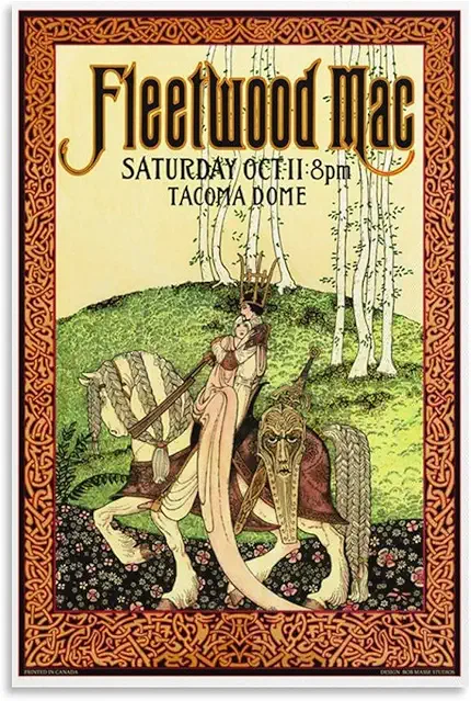 DPY Fleetwood Mac Concert Poster Rock Band Vintage...