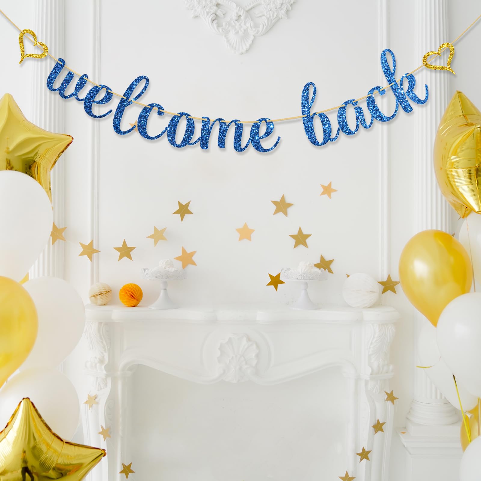 Welcome Back Banner Decorations - Glitter Black 'We Missed You' Sign For Homecoming, Parties, Army Return - View #3