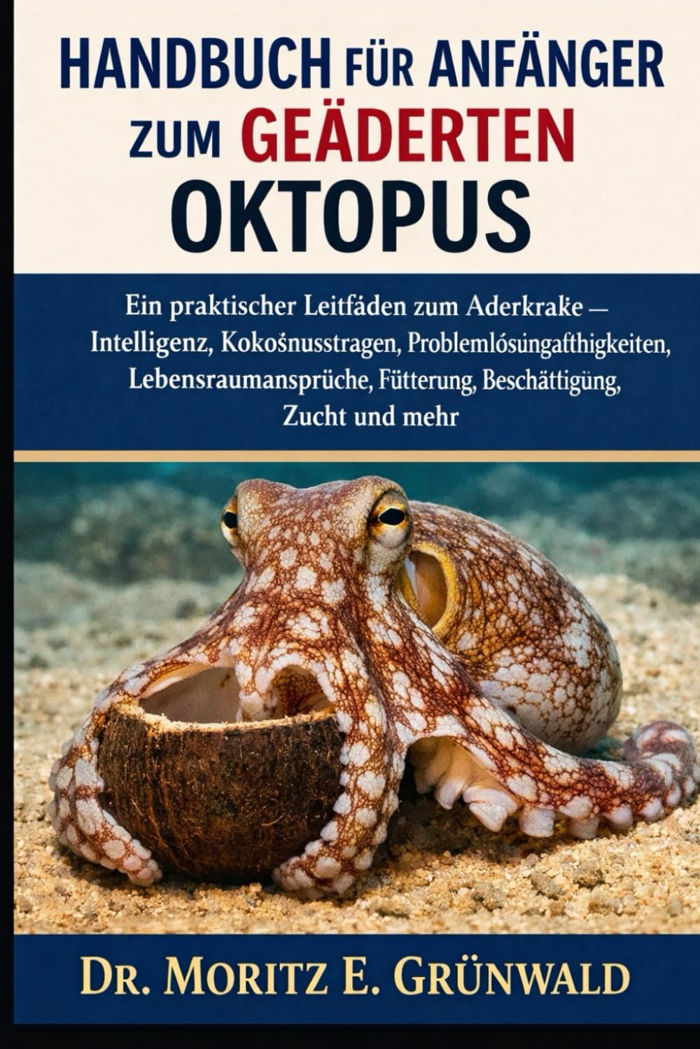 HANDBUCH FÜR ANFÄNGER ZUM GEÄDERTEN OKTOPUS: Ein praktischer Leitfaden zum Aderkrake – Intelligenz, Kokosnusstragen, Problemlösungsfähigkeiten, ... Fütterung, Beschäftigung, Zucht und mehr