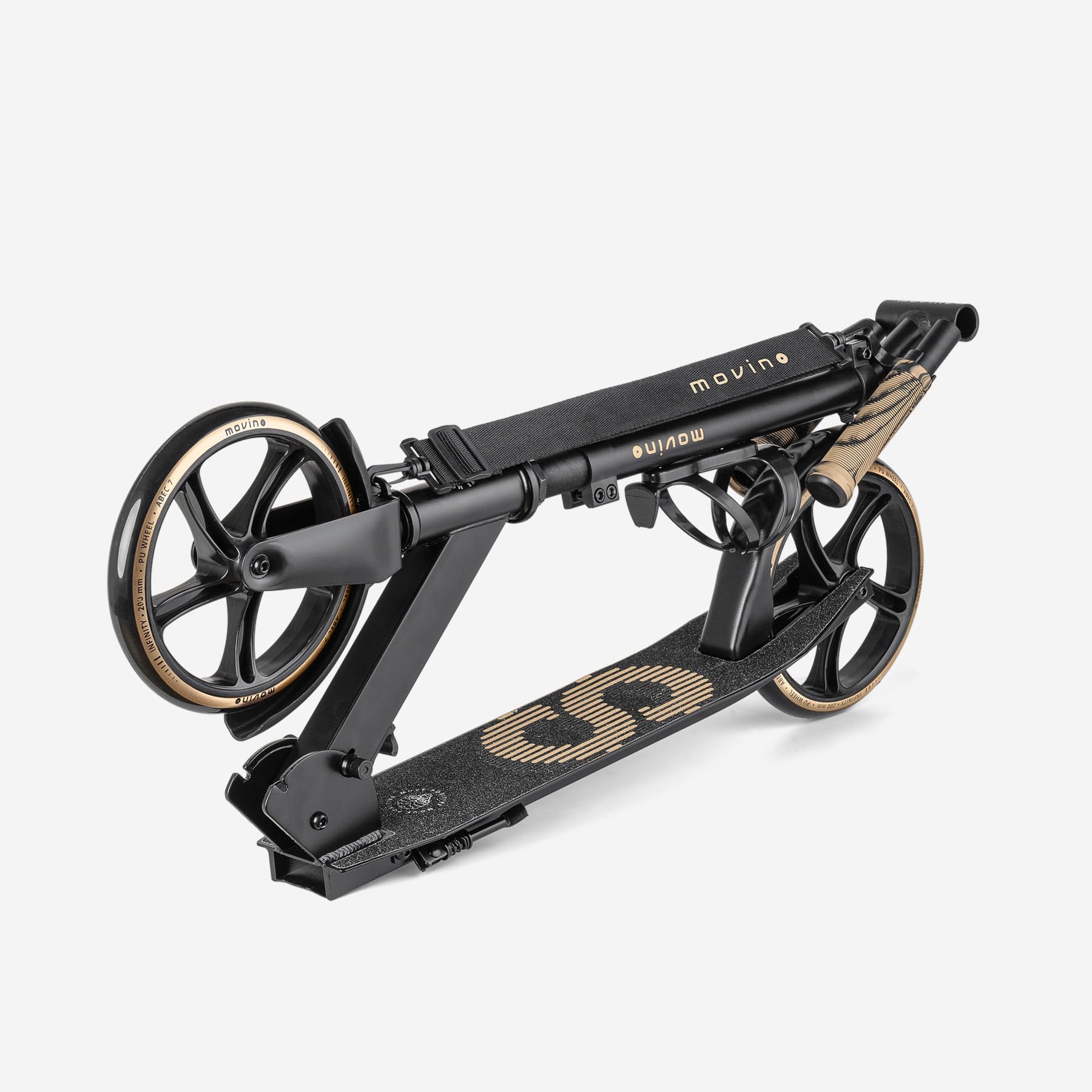 Movino Infinity Scooter para los Jóvenes y Adultos, Plegable, Ruedas Grandes de 200 mm, Portabotellas, Correa de Transporte