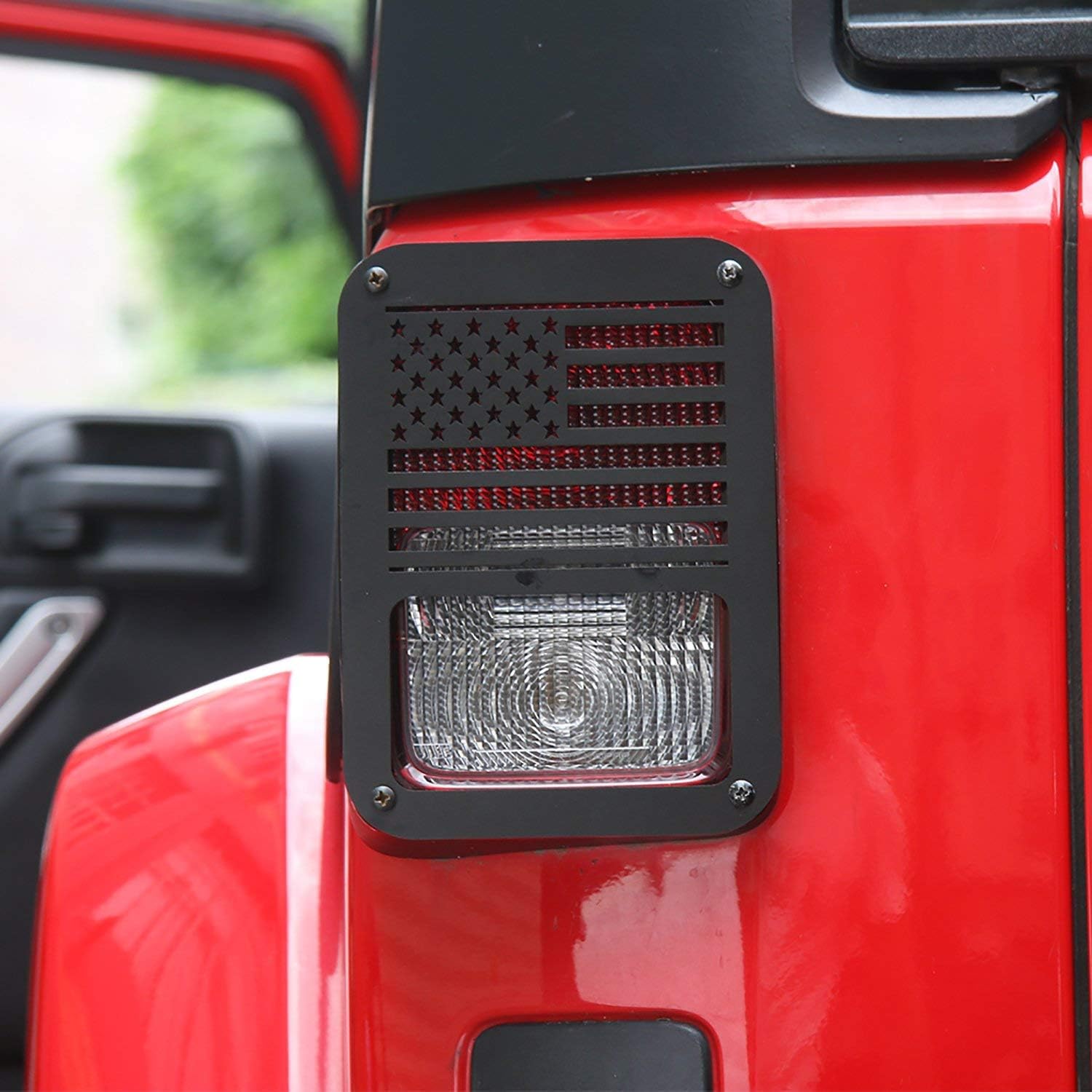 JeCar Tail Light Cover Guards Protector for 2007-2018 Jeep Wrangler Sport X Sahara Unlimited 2/4 Door (US Flag)