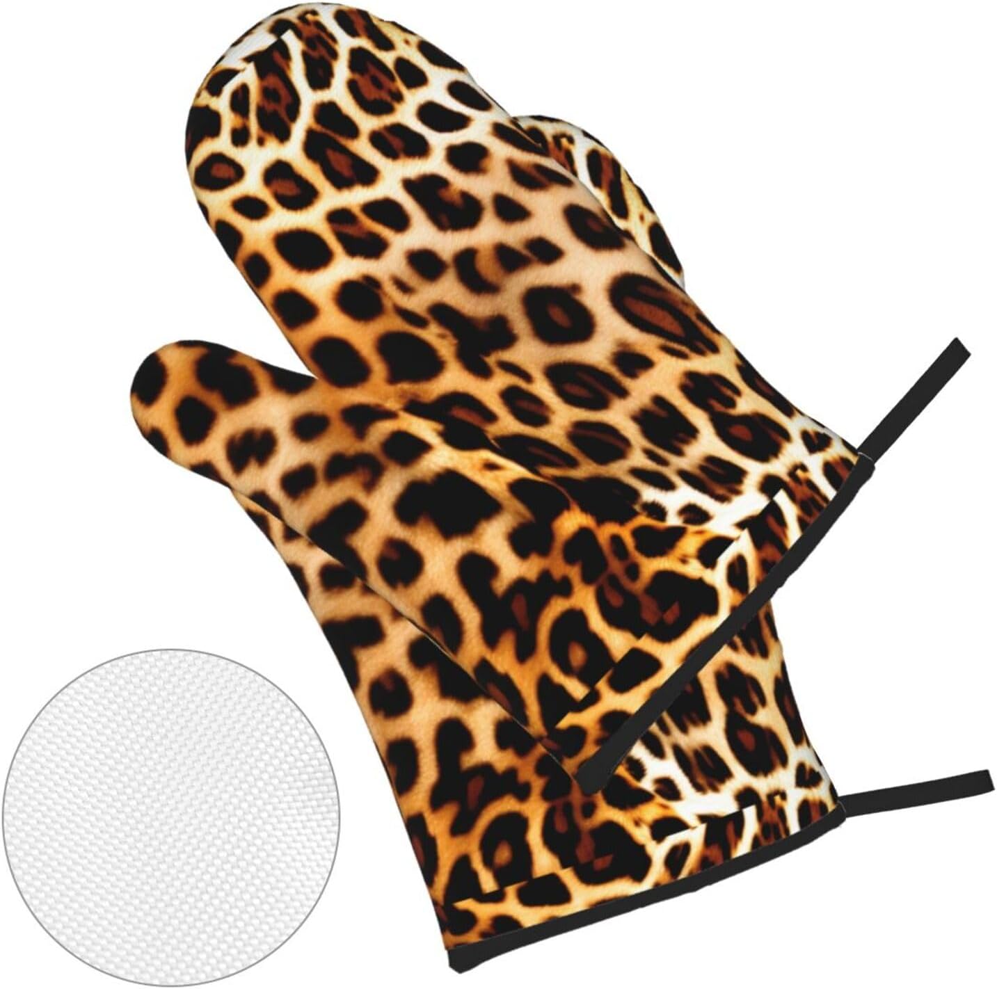 Leopard Animal print Kitchen baking four piece set, fit for cooking and baking, oven, microwave, and outdoor barbecue
