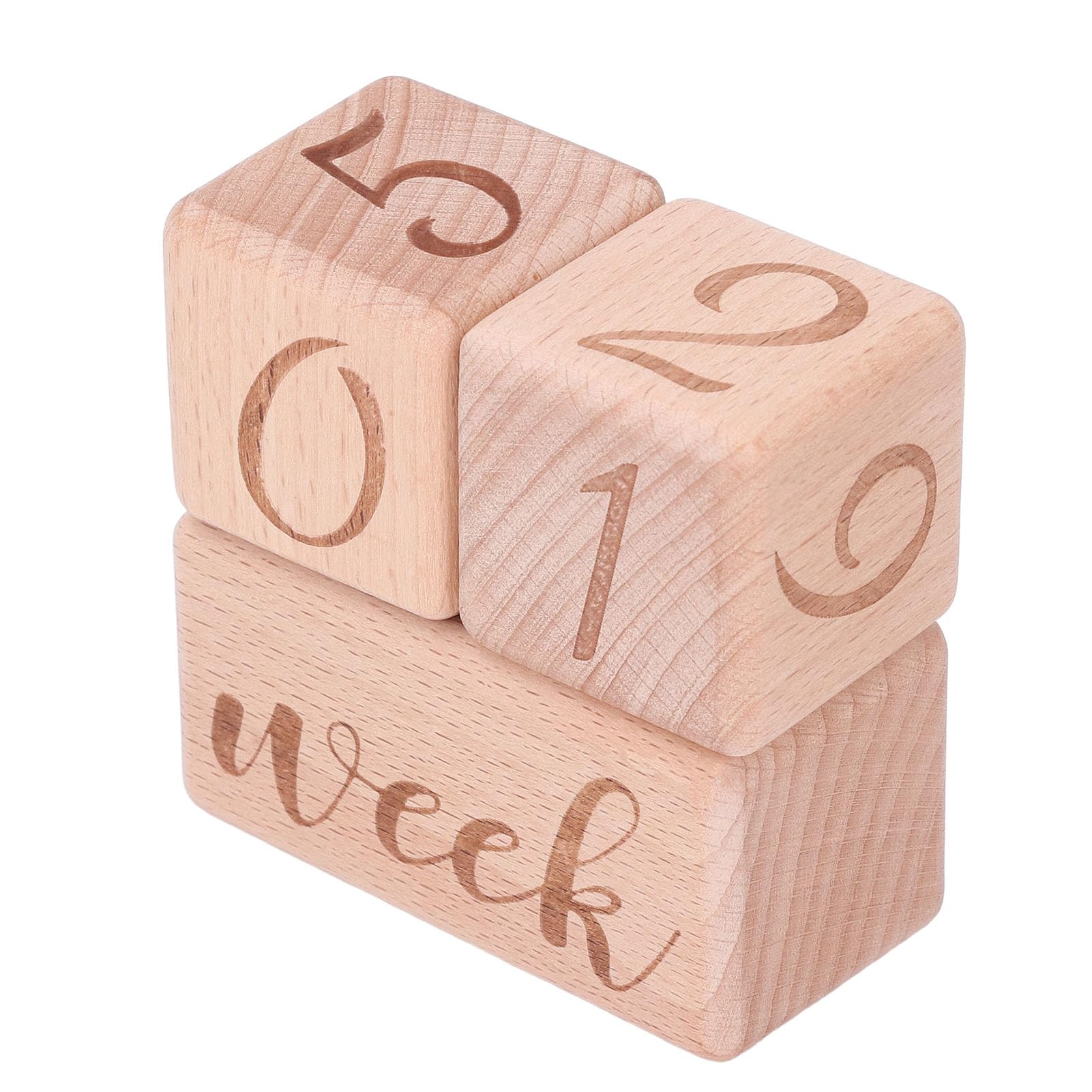 Safe Wooden Baby Blocks, Personalized Photo Themes, Exquisite Craftsmanship for Infant Monthly Photo Props Clear and Detailed Results - Image 4