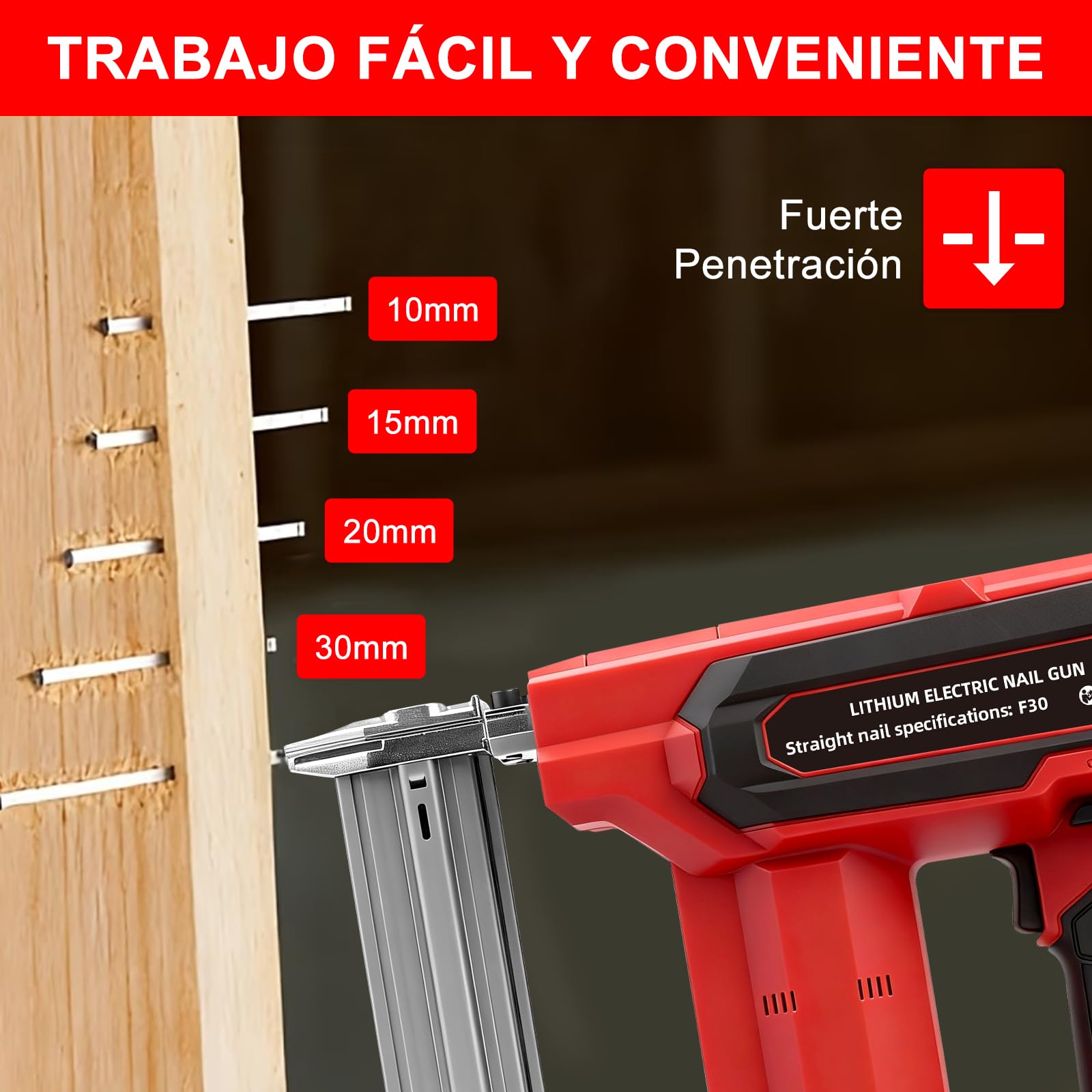 Clavadora Electrica de Clavos, 2 en 1 Pistola de Clavos Inalámbrica 21V, con 2 x Baterías 1.5Ah y 1000Pcs de Grapas, Profundidad de Clavado Ajustable, para Tapicero de Madera, Tapizar