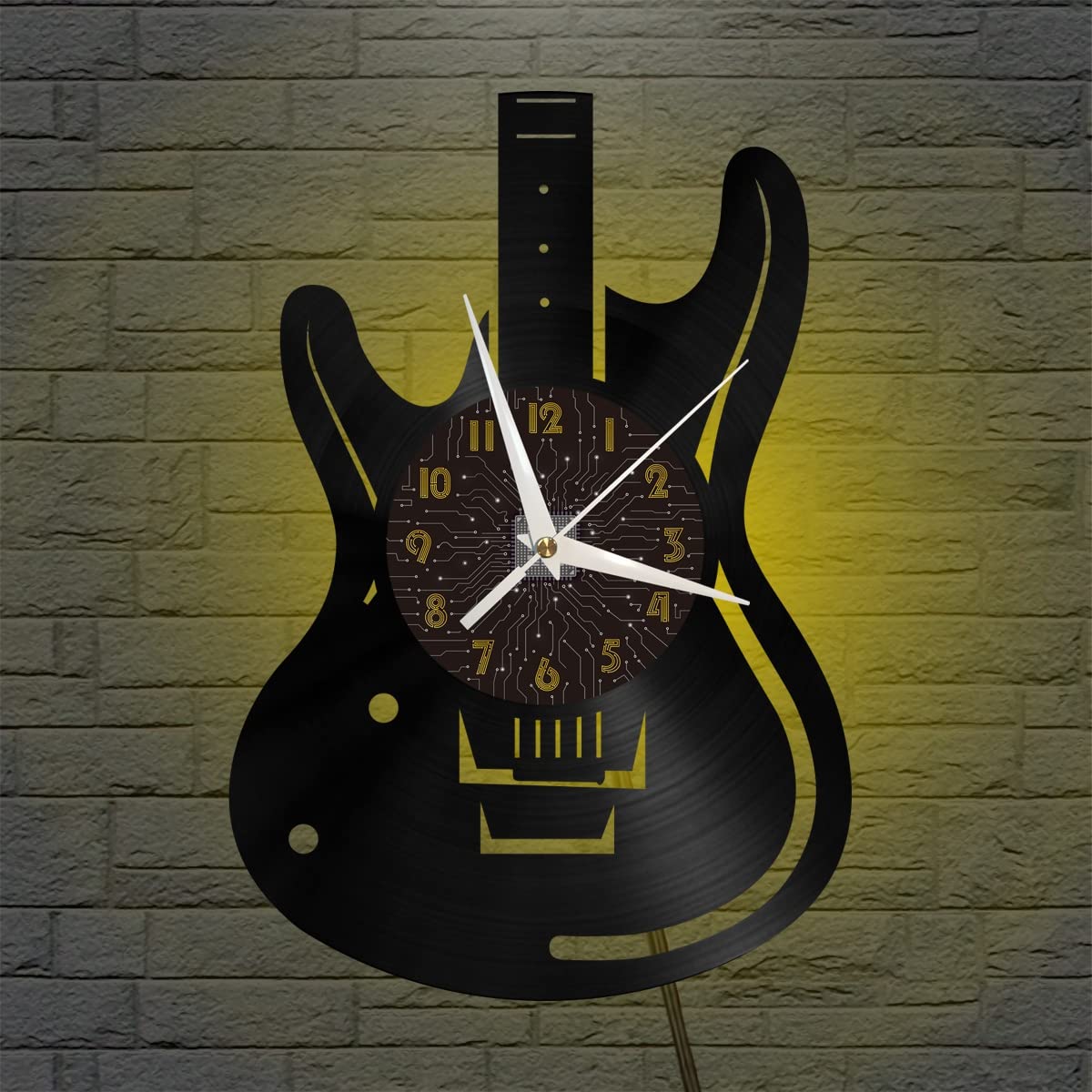 Cadeau créatif musique horloge murale vinyle XDGC LED 12 pouces