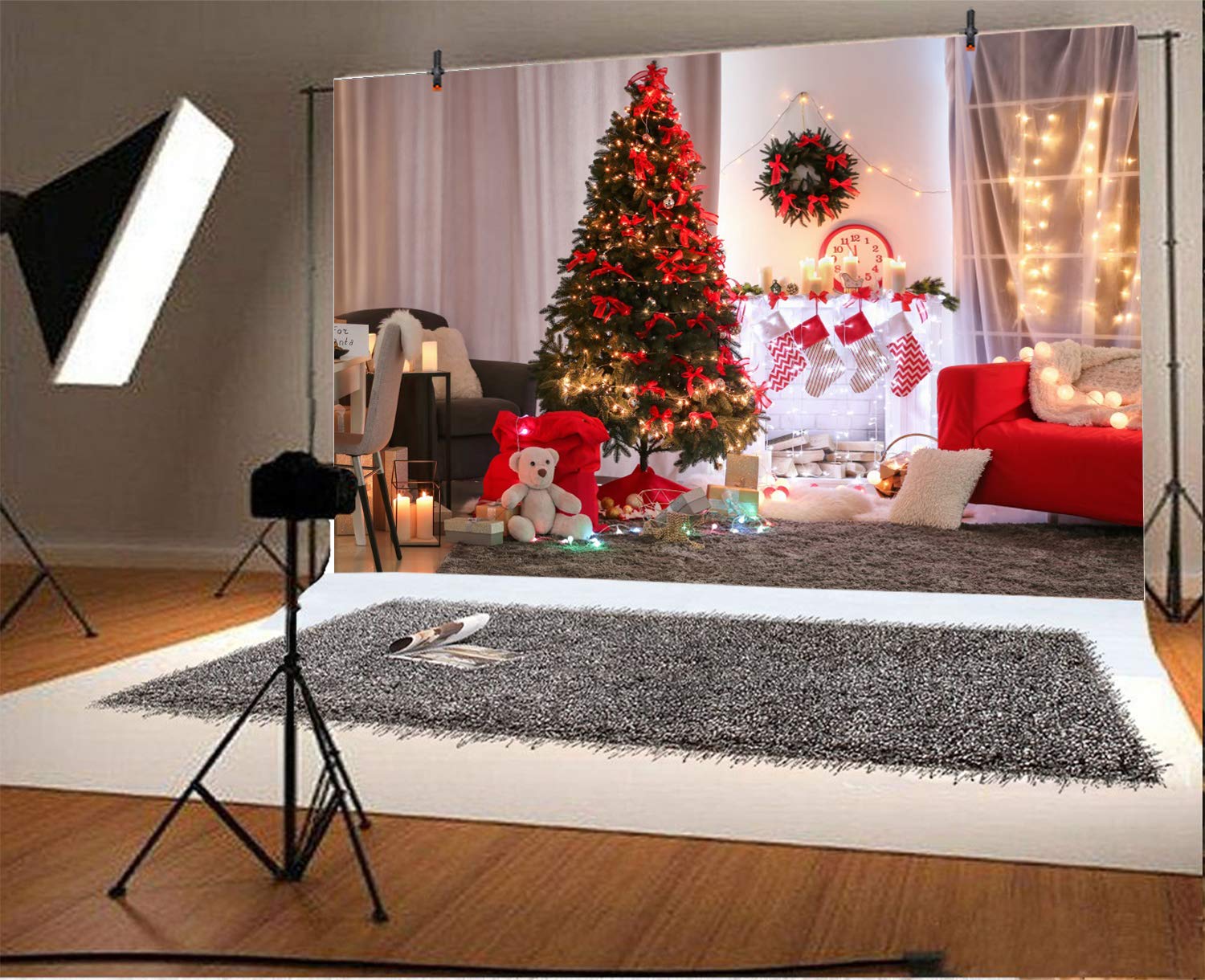 Amazon | Qinunipoto クリスマス Merry Christmas 写真撮影用 背景布