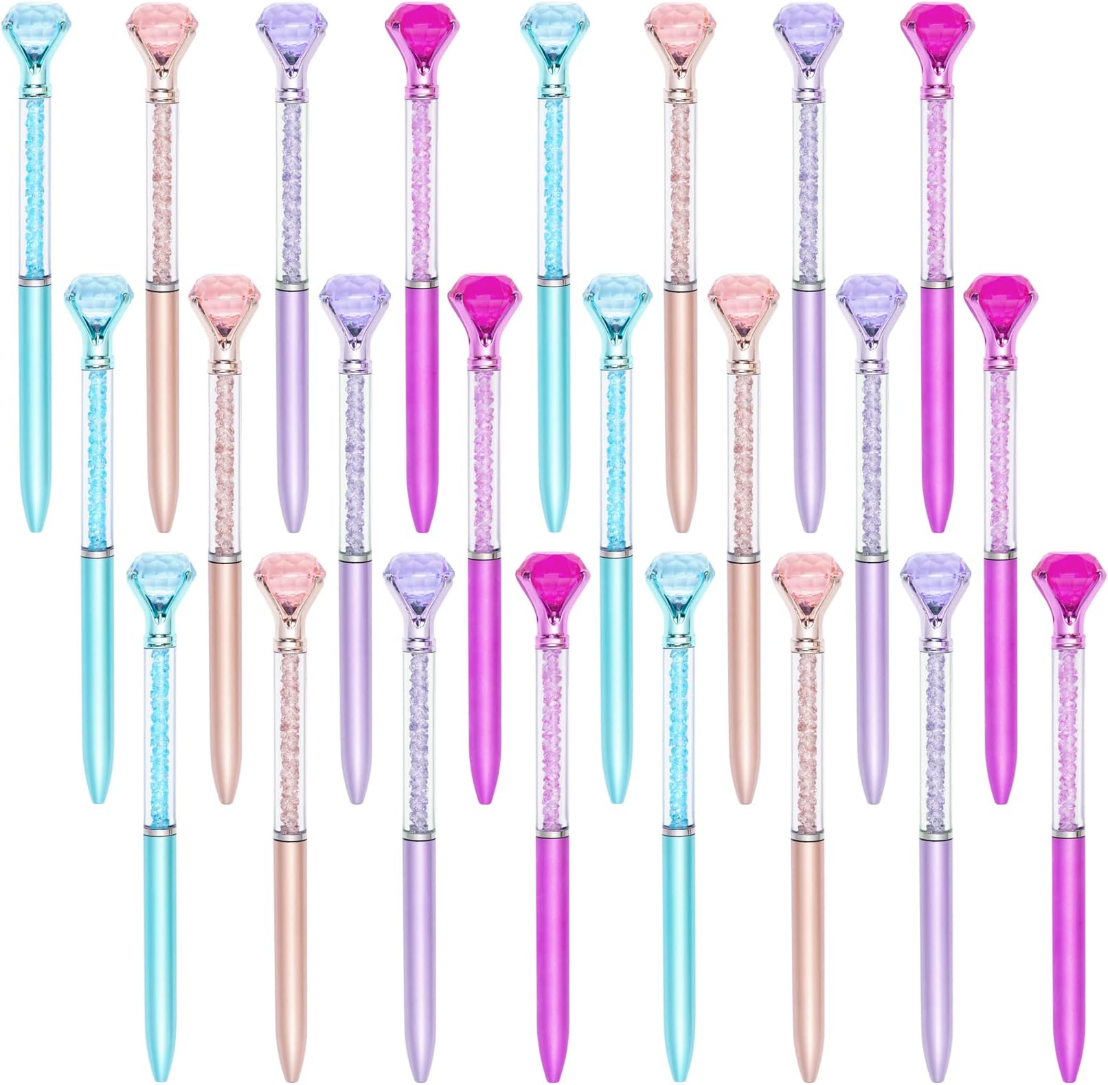jiebor24Pcs Diamond Pen Rhinestone Crystal Ballpoint Pens Cute Pretty Fancy Pens with Black Ink for Journaling Kids Girls Women Students Teacher Bridal Shower Gift Office School Supplies
