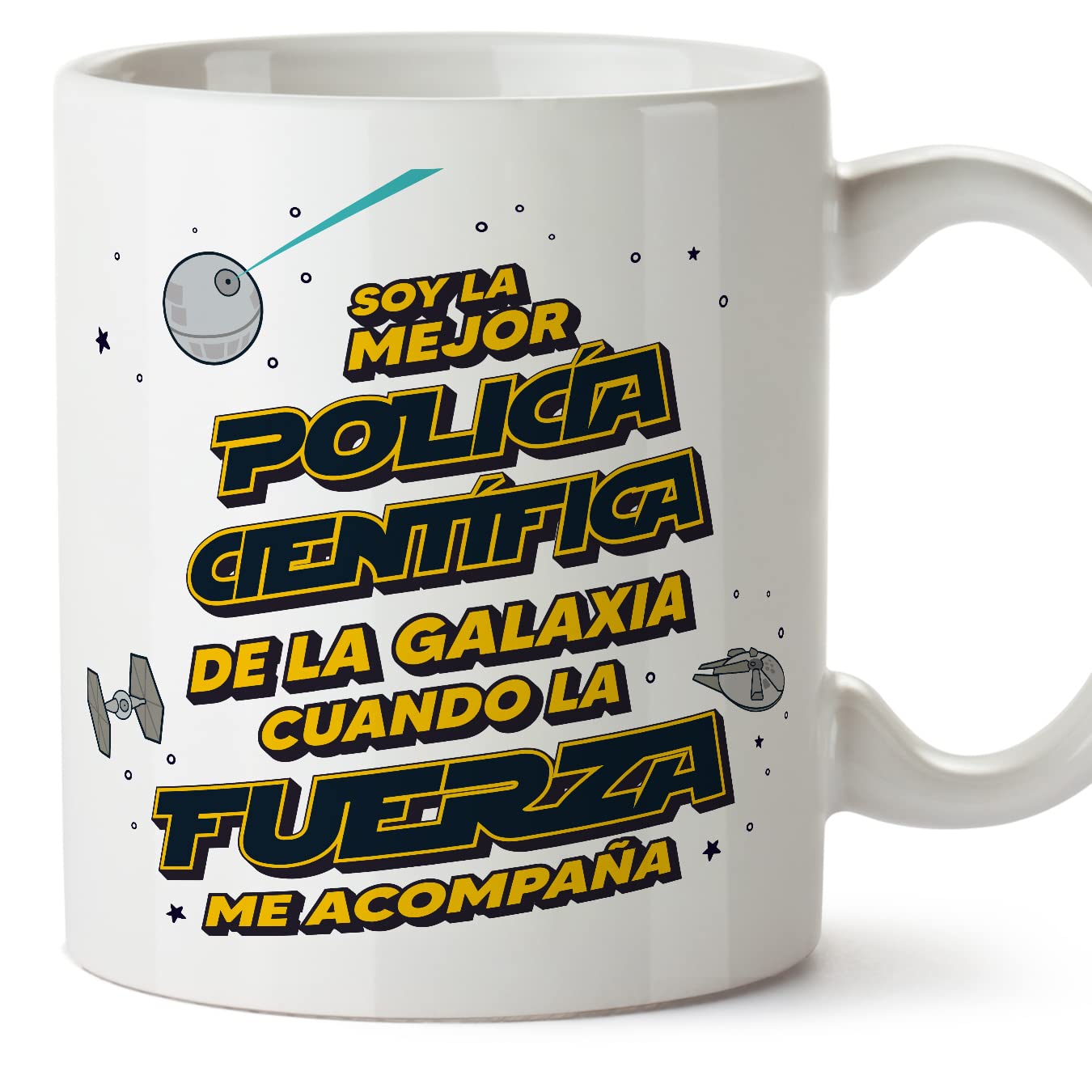 MUGFFINS Tazas para JEFE hombre - En Español - Mejor de la Galaxia Cuando Fuerza me Acompaña - 11 oz / 330 ml - Regalo original y divertido — view 417