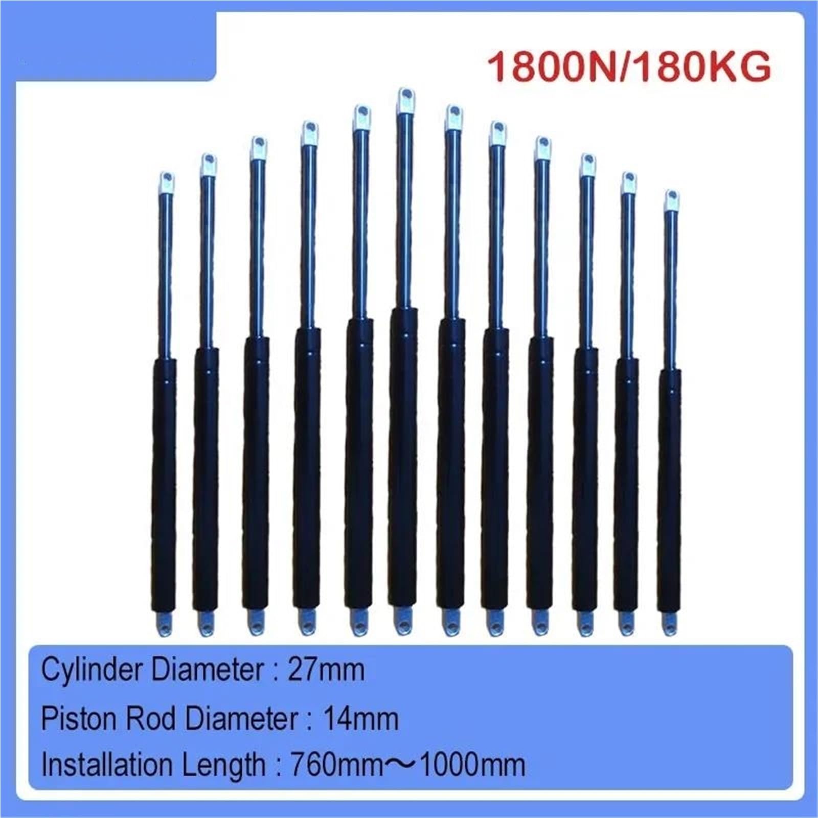 Gas Struts 1 Pièce 760-1000mm 1800N Vérin À Gaz Universel Pour Hayon Arrière Voiture Amortisseur Barre Support Levage Hydraulique verins coffre