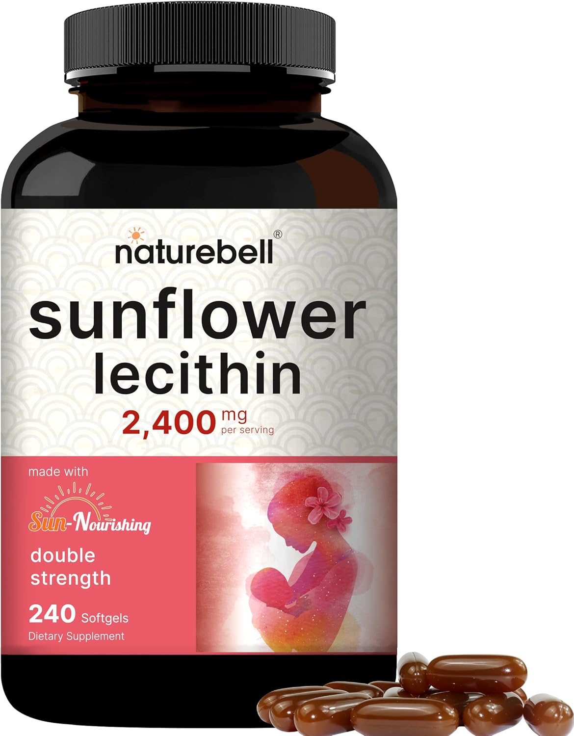 NatureBell Sunflower Lecithin 2,400mg, 4 Months Supply, 240
