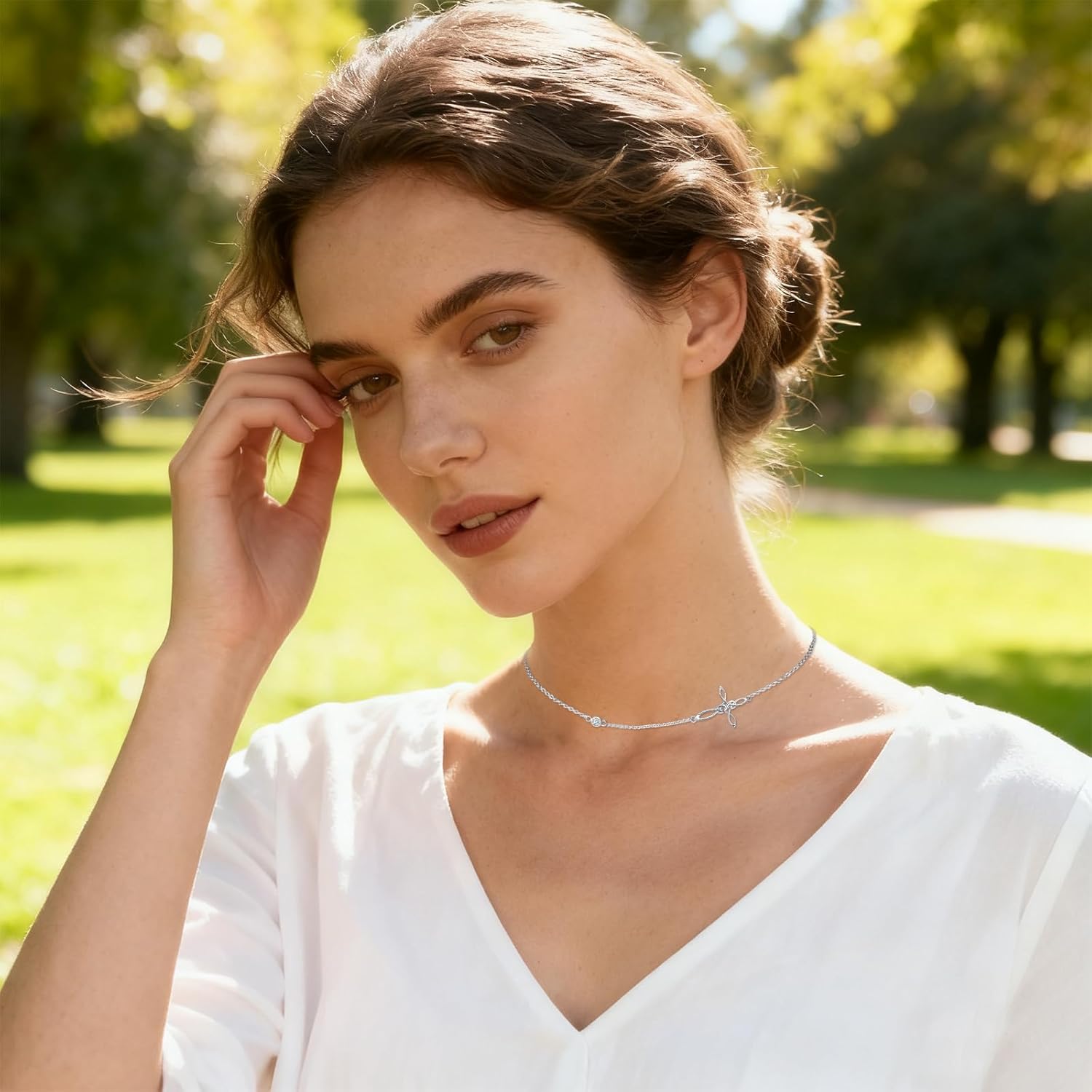 Cross Necklace for Women 925 Sterling Silver Cross Pendant Religious Christian Jewelry Faith Easter Gifts for Wife - Image 5