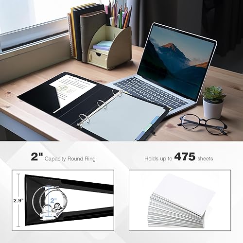 Miniatura 131 de Ospelelf Mini 3 Ring Binder, 2 Inch, Cute Pink Marble Binder for 5.5" x 8.5" with 5 Tab Dividers, File Folder Labels and Low Profile Clipboards