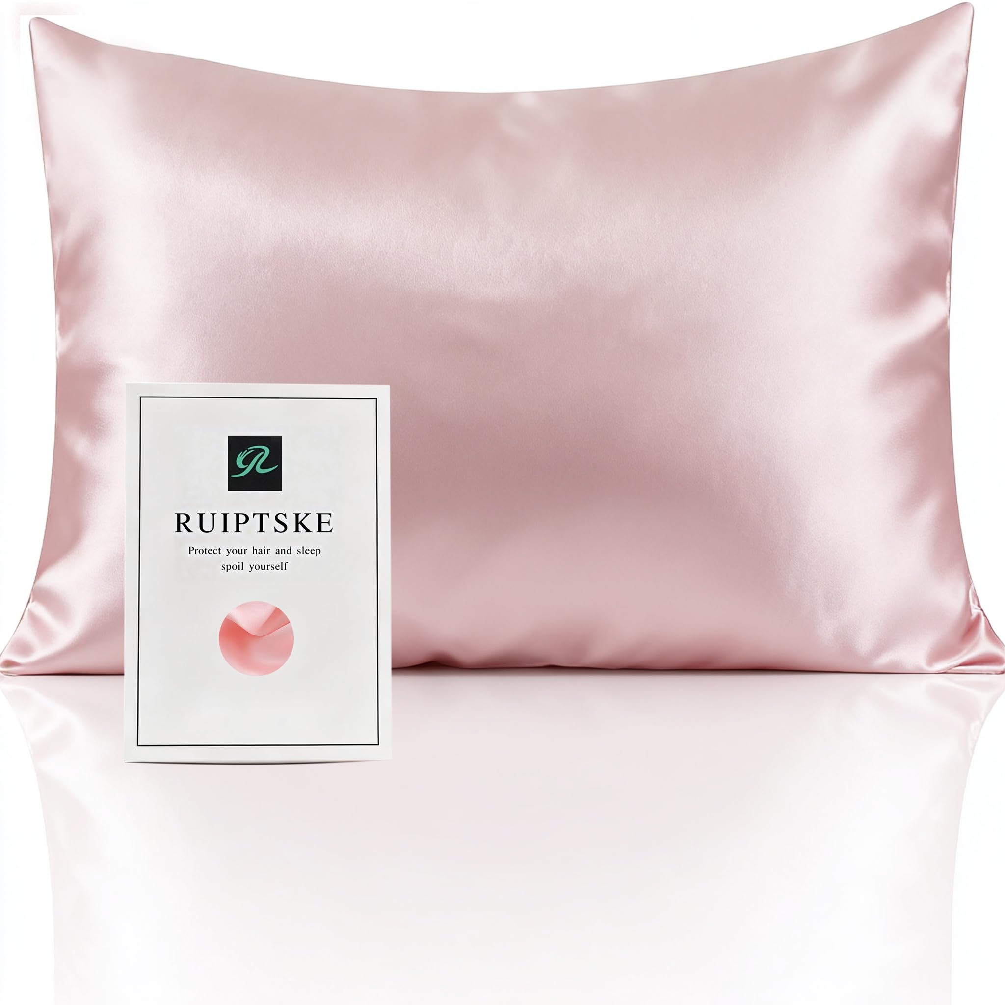 Federa per cuscino in seta 100% seta 22 momme certificata Oeko-TEX, benefici per capelli e pelle anti età, anti acaro (rosa, 50 x 70 cm)