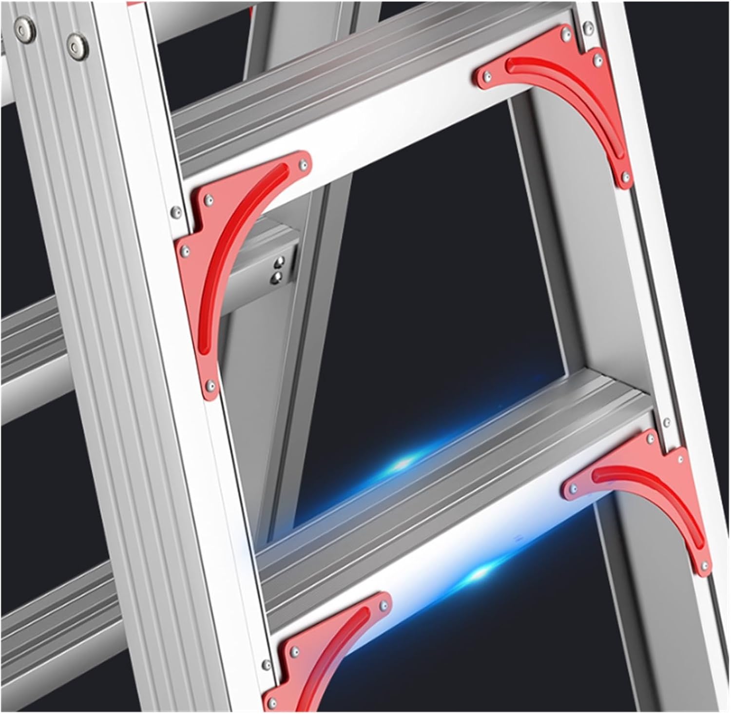 attic ladders Multi-Functional Telescoping Ladder Double Side Aluminum Folding Attic Ladder for Home Indoor Outdoor Roof(1m)