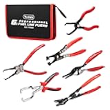 Toolwiz 6 pcs Fuel Line Pliers Set, Hose Clamp Plier, Panel Removal Tool, Hose Removal Plier, 30 Degree Push Pin Pliers, 2 pc 9