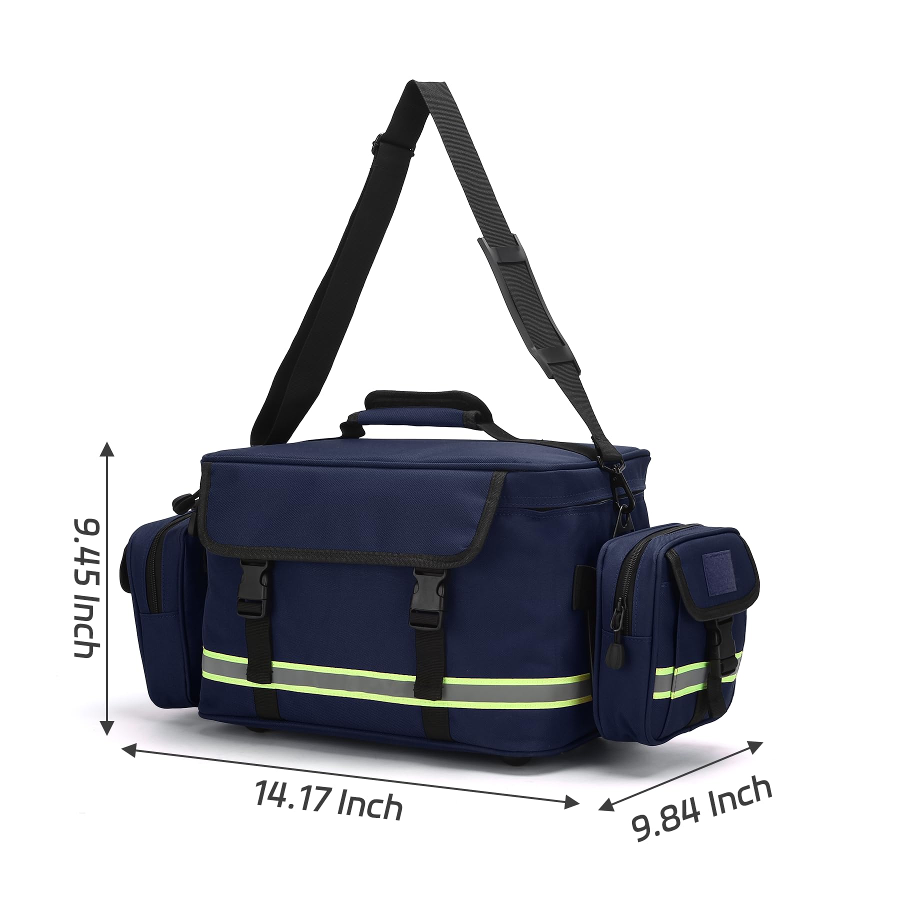 Bolsa de primeros auxilios azul con dos bolsas