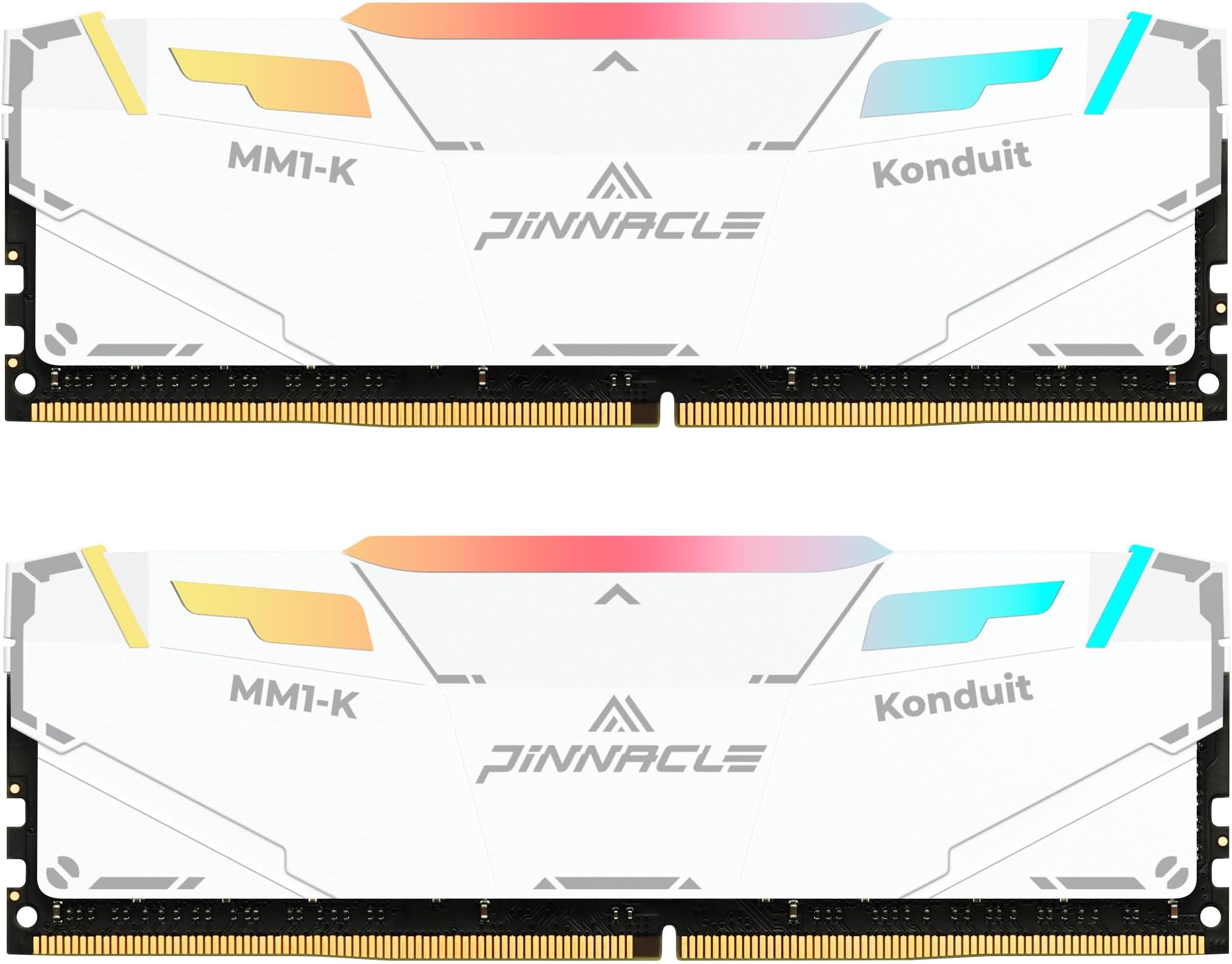 Timetec Pinnacle Konduit RGB 32GB KIT(2x16GB) DDR4 3200MHz PC4-25600 CL16-18-18-38 XMP2.0 Overclocking 1.35V Dual Rank Compatible for AMD and Intel Desktop Gaming PC Memory Module - White