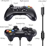 Finera Wire Controller for Xbox 360, Game Controller USB Wired Gamepad Compatible with Microsoft Xbox 360/ 360 Slim/ PC Windows 10/8/7, Gaming Joystick with Dual Vibration