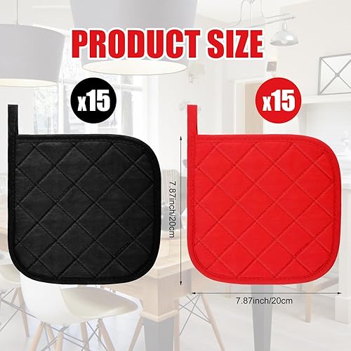 Miniatura 2 de Uiifan 30 soportes para ollas de algodón para cocina, lavables, resistentes al calor, almohadillas calientes para cocinar y hornear, 7.87 x 7.87
