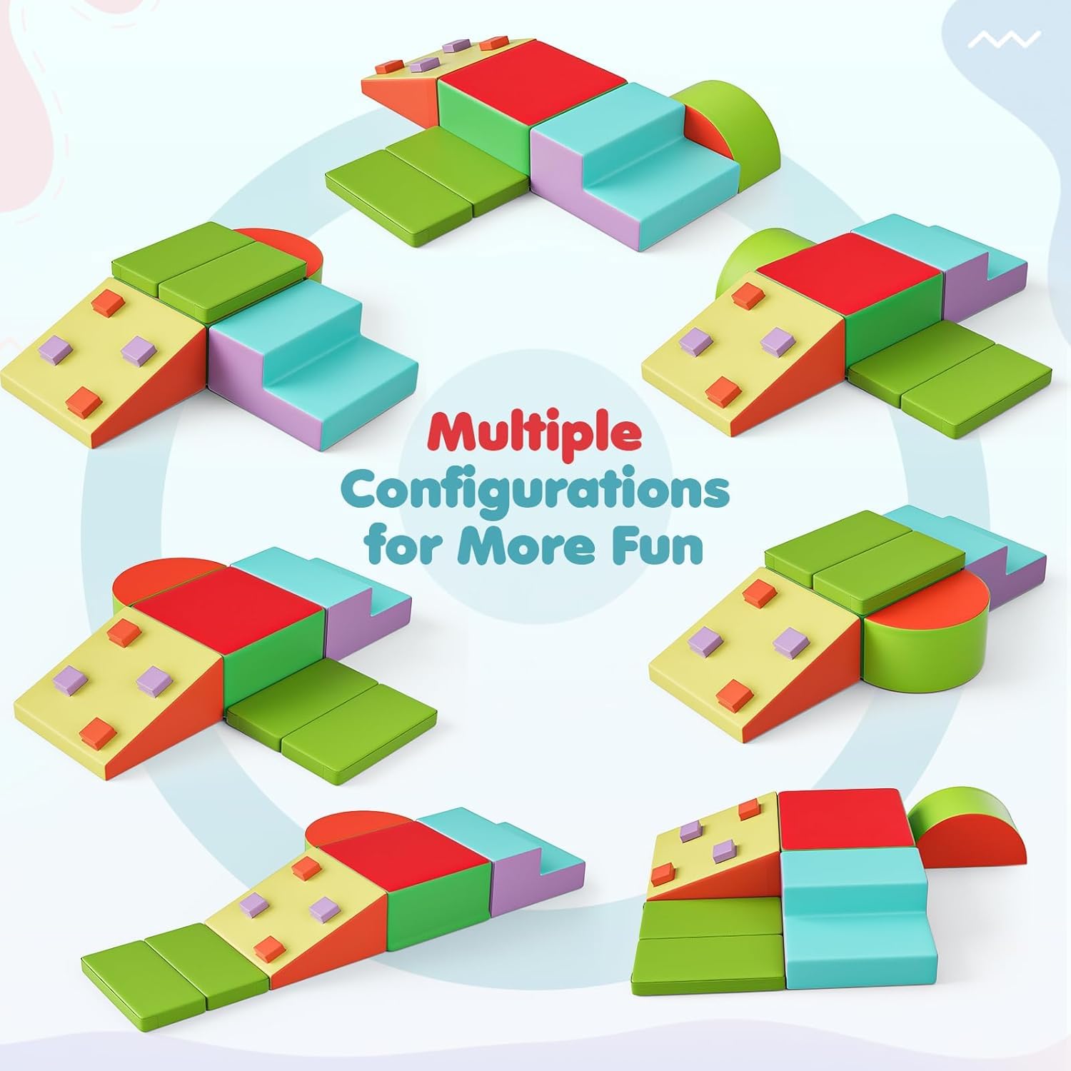 Lot de 5 blocs de construction en mousse souple non toxique