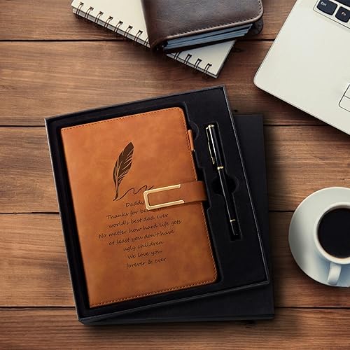 Miniatura 5 de Diario personalizado para niño, cuaderno personalizado de cuero, regalos para hijo, nieto, diario grabado con bolígrafo, cuaderno de bocetos vintage