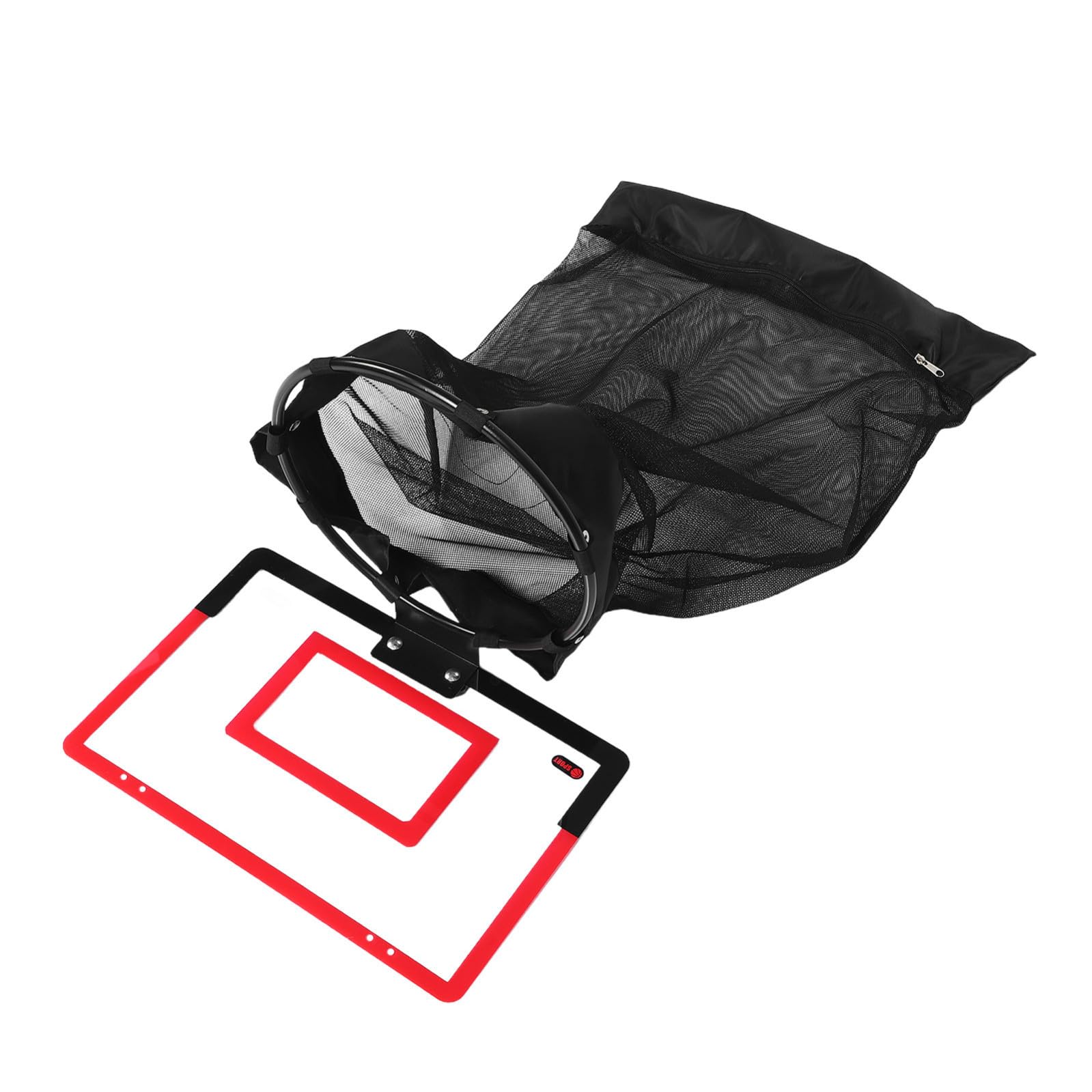MAGICLULU Cesto Portabiancheria a Canestro da Basket Cerniera, Plastica e Rete, Rosso, Salvaspazio, per Camera, Dormitorio e Bagno