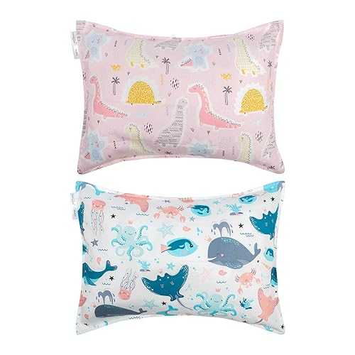Babygoal Juego de 2 fundas de almohada de 13 x 18 pulgadas, se adapta a almohadas de tamaño pequeño, 100% algodón tejido, cierre de sobre, lavable a