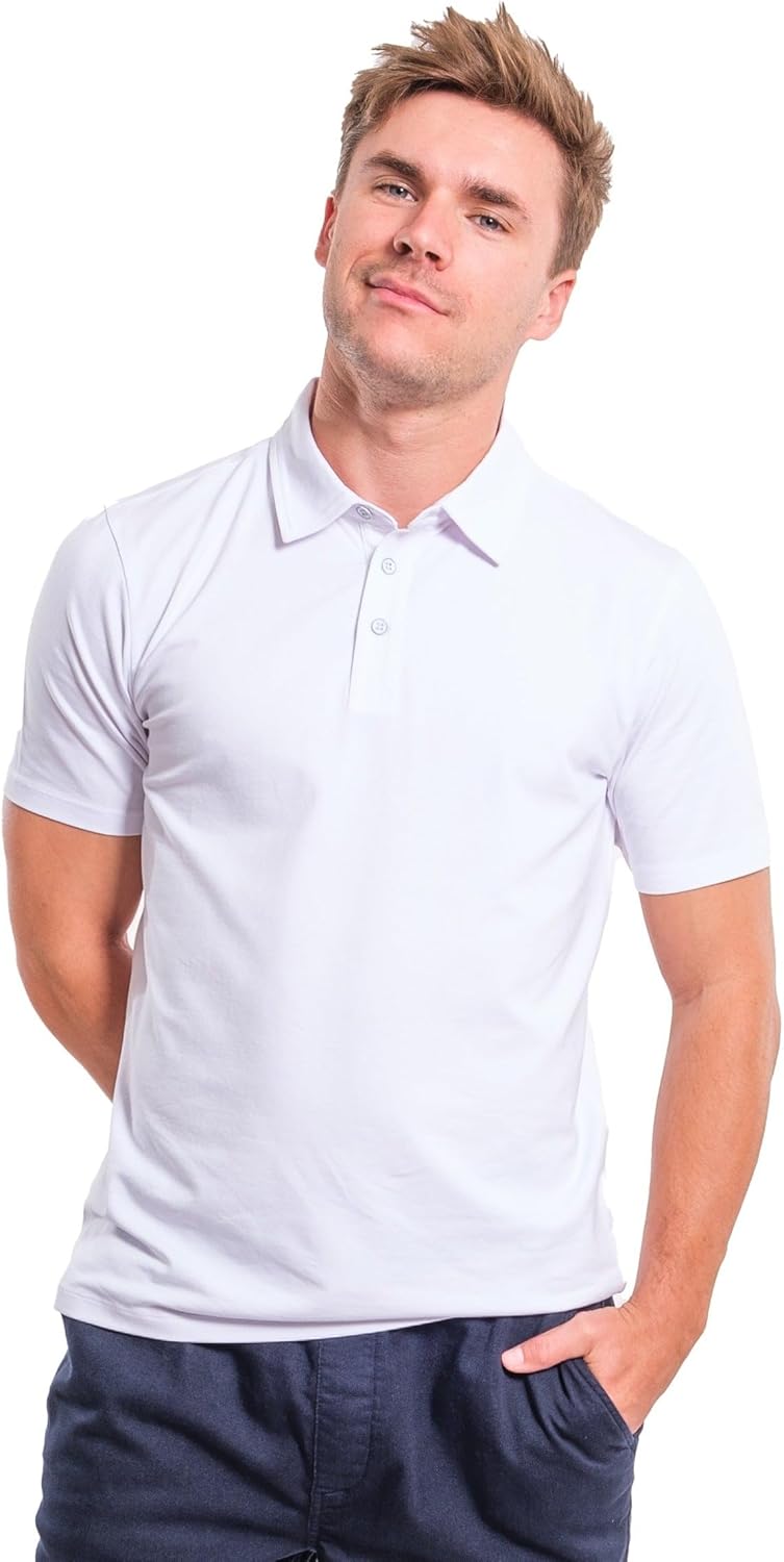 The Perfect Jean TPJ Mens Organic Polo Shirts (Black, XXL) - Image 4