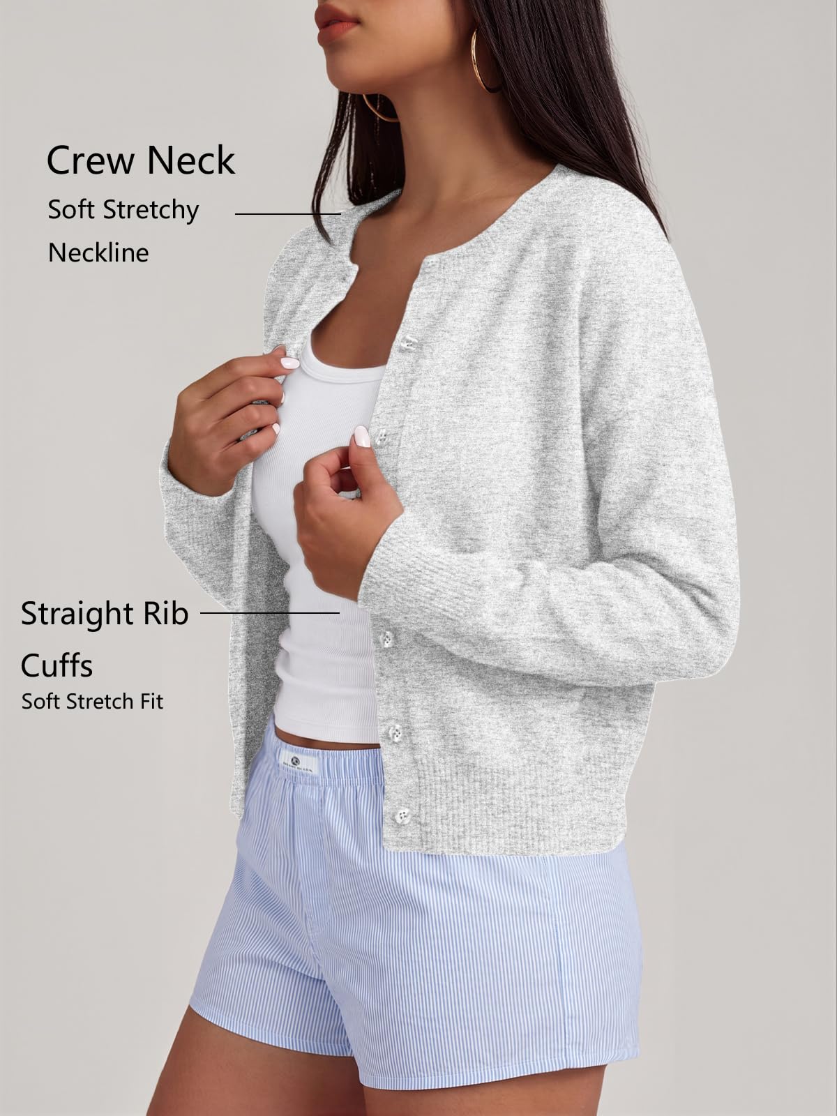 Trendy Queen Cropped Cardigan Sweaters for Women Fall Fashion Clothes 2026 view 4