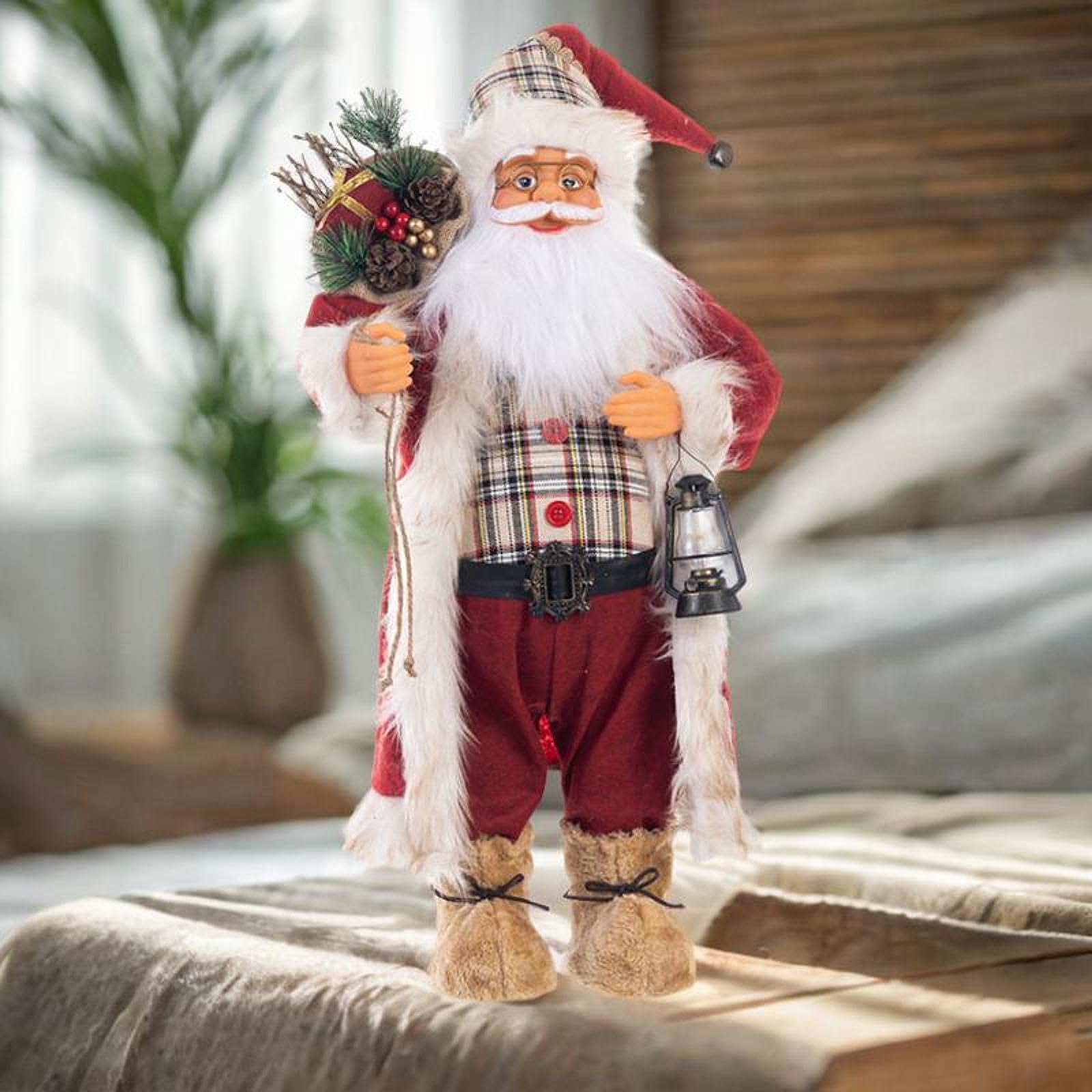 Figura Decorativa Navideña, Muñeca de Colección Hecha de Tela Tejida a Mano, Ideal para La Sala de Estar Y El Hogar, Regalo, 60cm