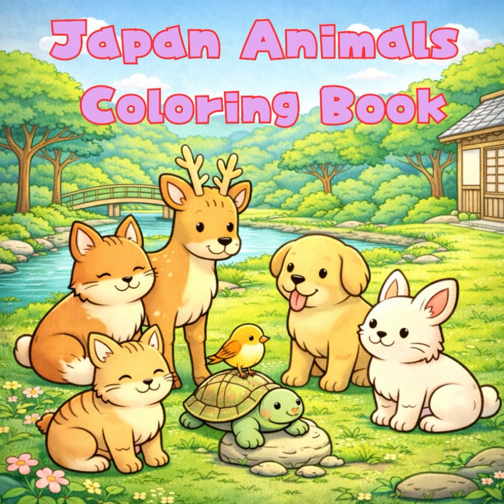 Japan Animals Coloring Book for Adults: Bold and Easy Relaxing Designs for Stress Relief, Adults and Seniors