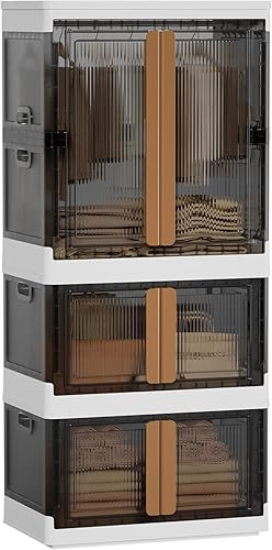 Miniatura 26 de Gabinete de almacenamiento - Organizador de habitación, organizador de estantes de plástico, contenedores de almacenamiento con tapas, caja