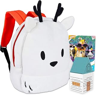 Hilda Twig Plush Stuffed Animal Mini Backpack for Girls - 3 Pc Bundle with 11" Hilda Twig Preschool Backpack, Hilda Blind Keychain, Tattoos | Hilda Twig Plush for Girls