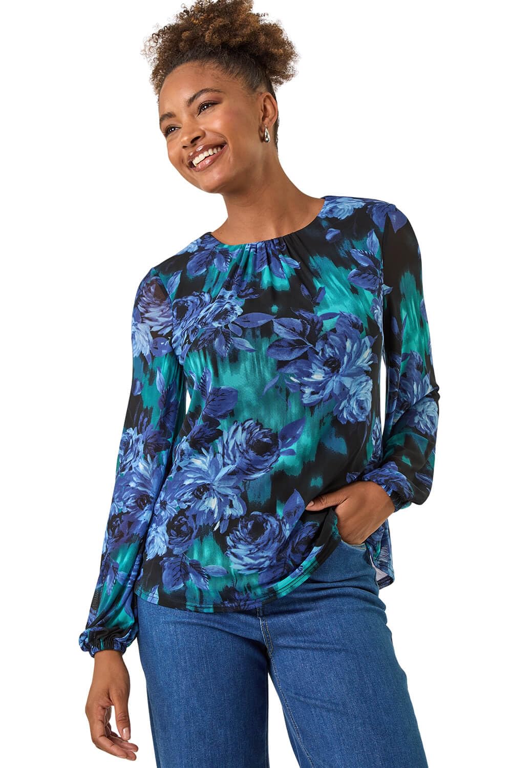 Roman - Women's Top - Floral Mesh - Size 12