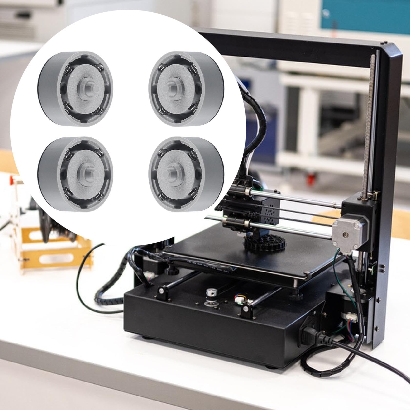 4 Pezzi di Piedini antivibrazione in Gomma per stampanti 3D, sostituiscono i tappetini di atterraggio, Facili da installare, Antiscivolo.