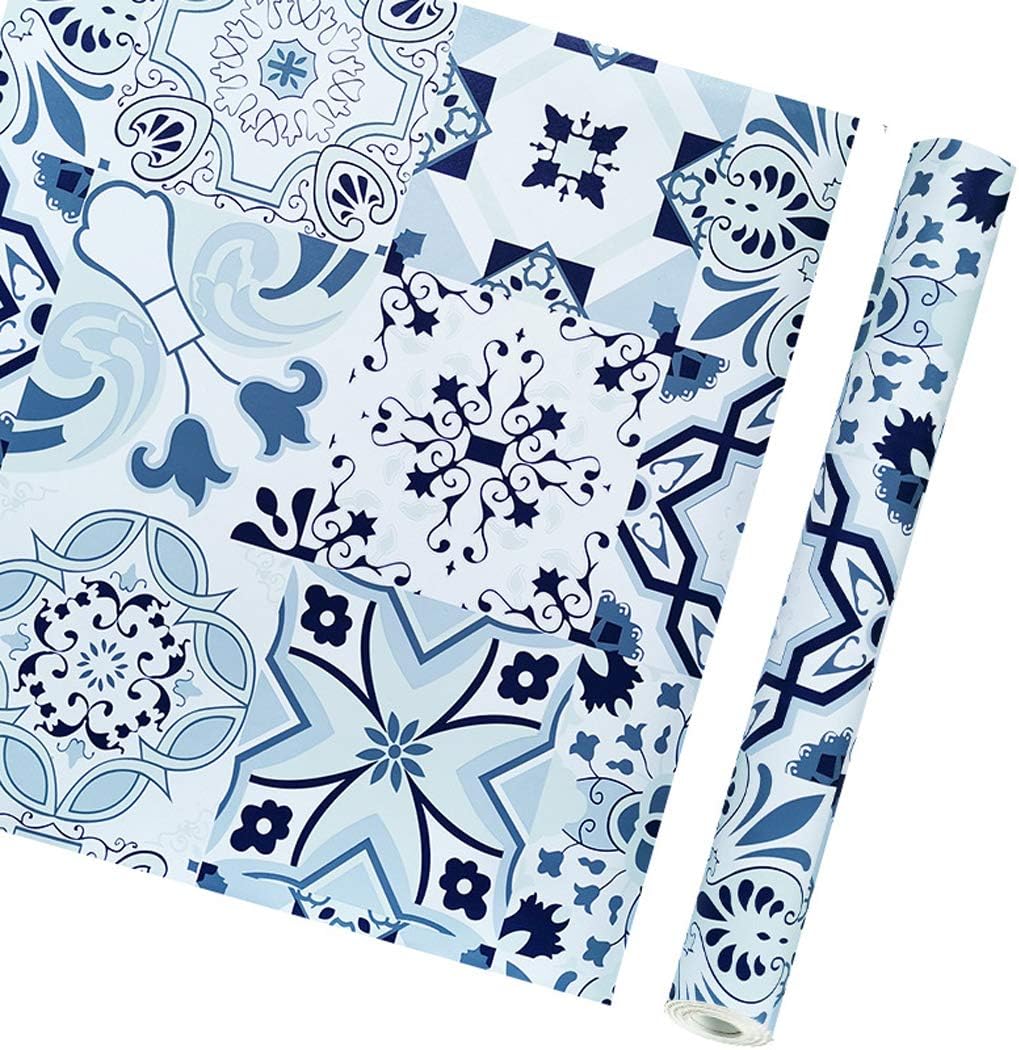 European Pattern Contact Paper Self Adhesive Shelf Liner peel and stick wallpaper for Bedroom Kitchen Cabinets Drawers Shelves Countertops Windows Walls Crafts 17.7 x 78.7 Inches (European Style)