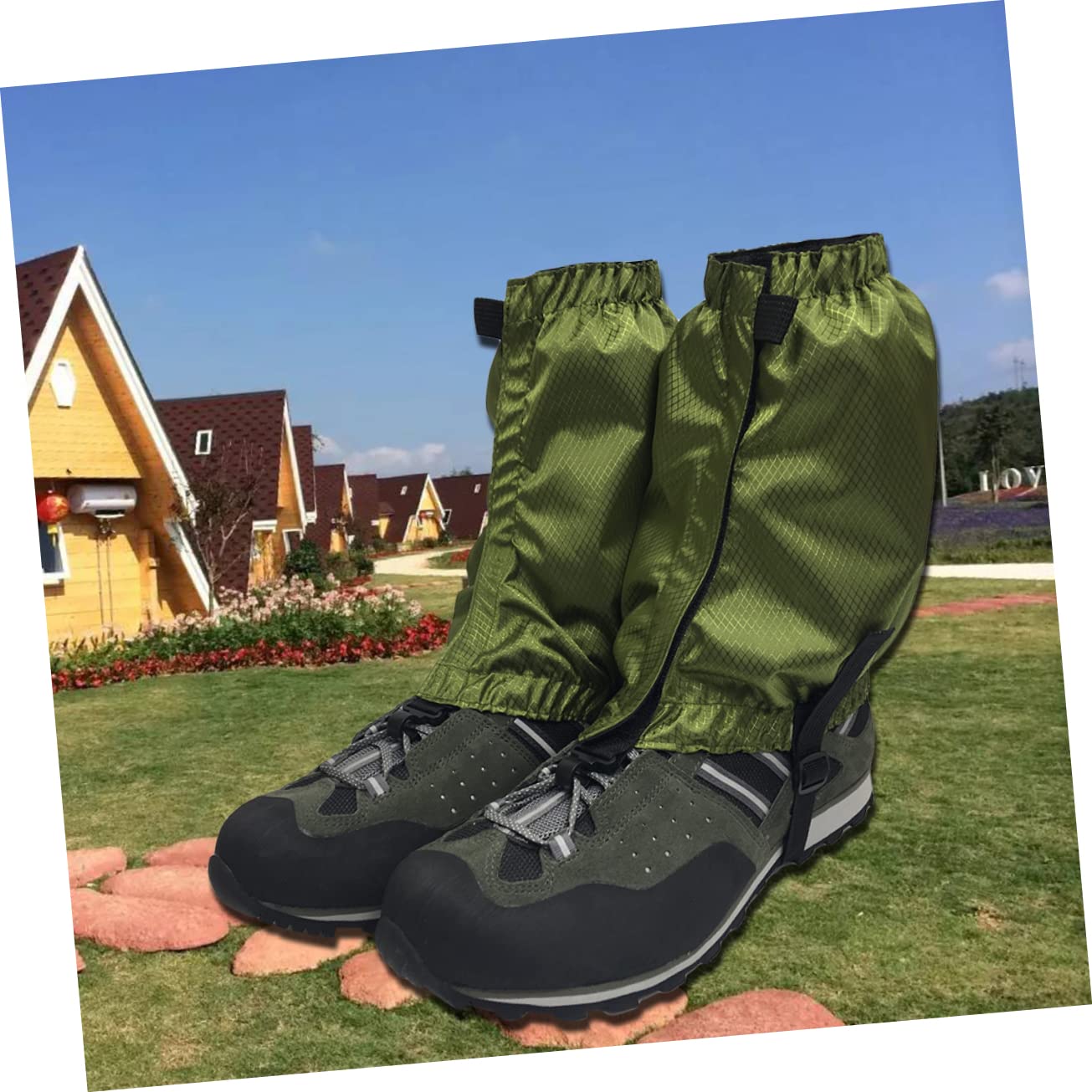 Happyyami 3 Paires Guêtre pour La Randonnée en Plein Air Bottes De Neige Guêtres De Neige Guêtres Anti-déchirure Aux Chevilles Guêtres De Marche Guêtres De Bottes d'escalade Green