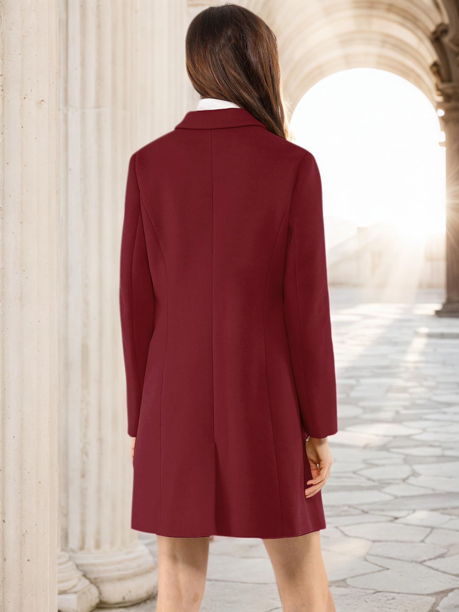 Allegra K Manteau Mi-Long Femme Manteau Mi-Long Femme Femme (Lot de 1)