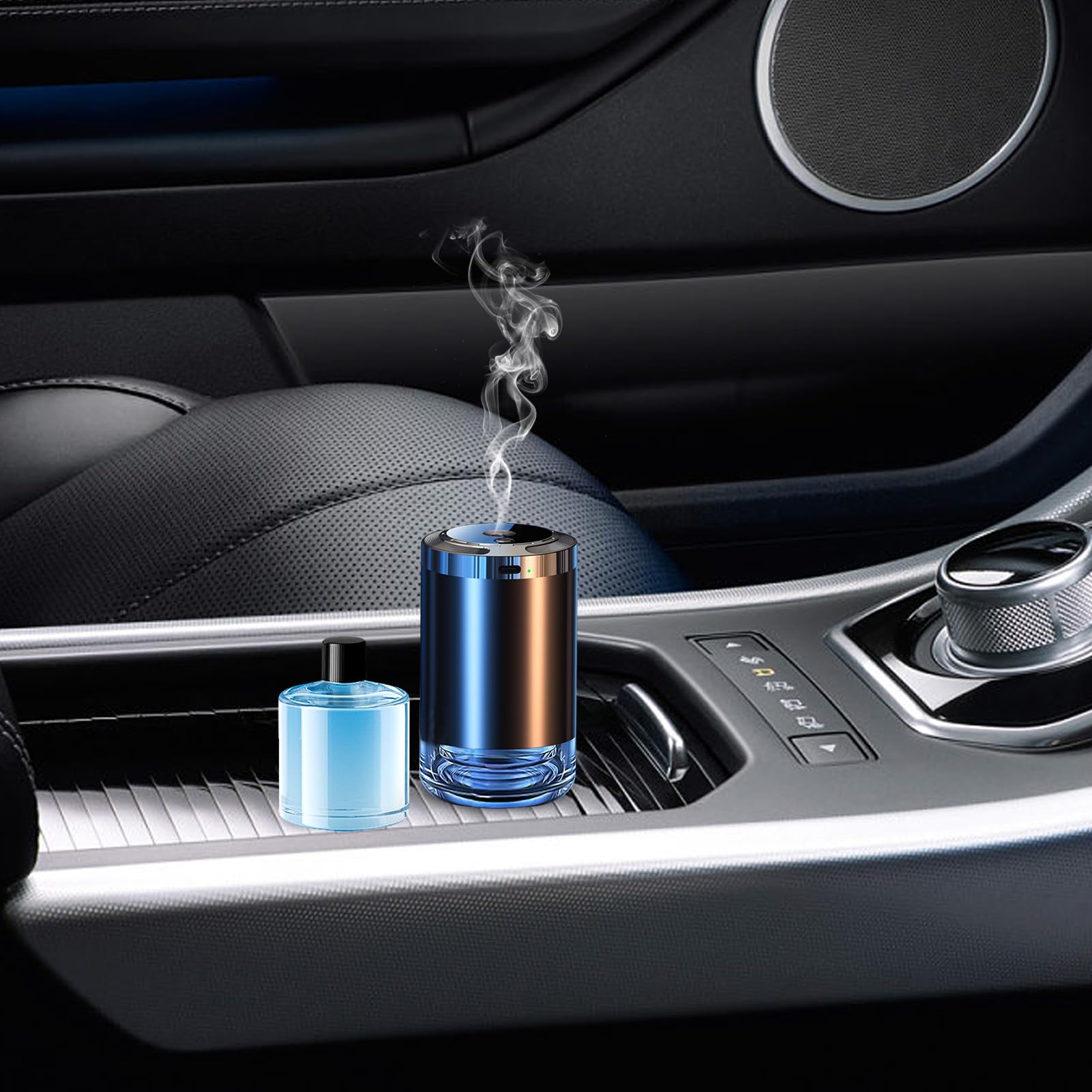 EXCEART 5 flaconi da 8 ml ricaricabili, per auto, profumo, diffusore vuoto, in vetro trasparente, per auto, profumo, olio essenziale, profumo, aromaterapia, bottiglia da appendere