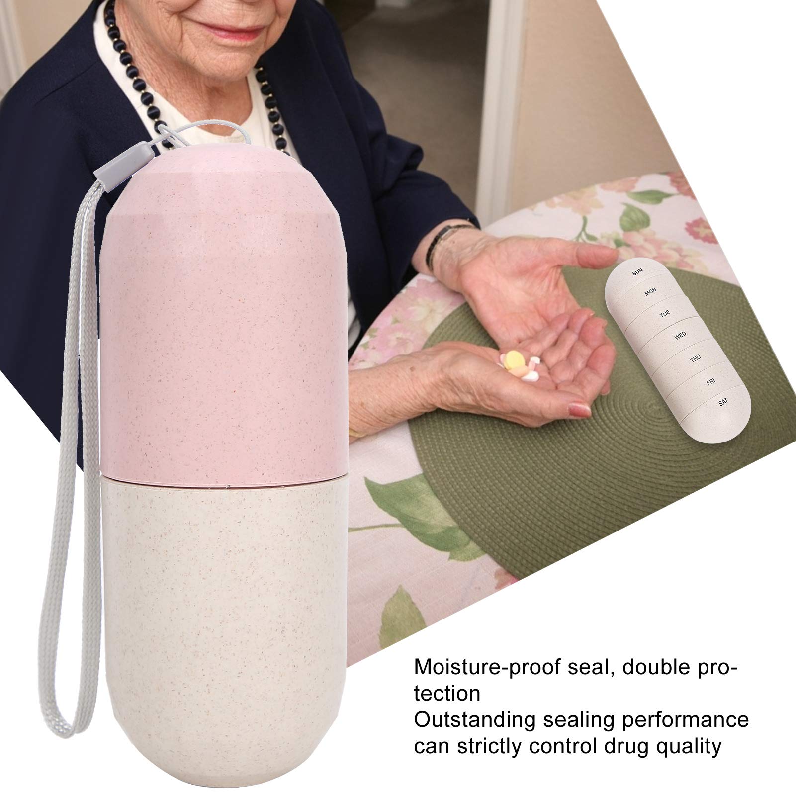 Organizzatore Di Pillole Settimanale A Forma Di Capsula – 7 Strati Portatili, Con Date, Contenitore Per Medicine In Viaggio, Colorato - 2
