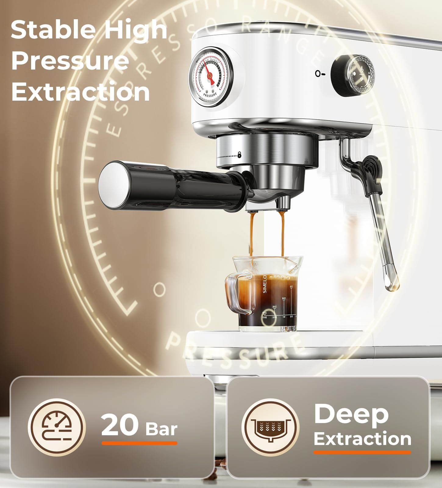 atatix Espresso Machine with Milk Frother, 20 Bar Pressure Espresso Maker view 4